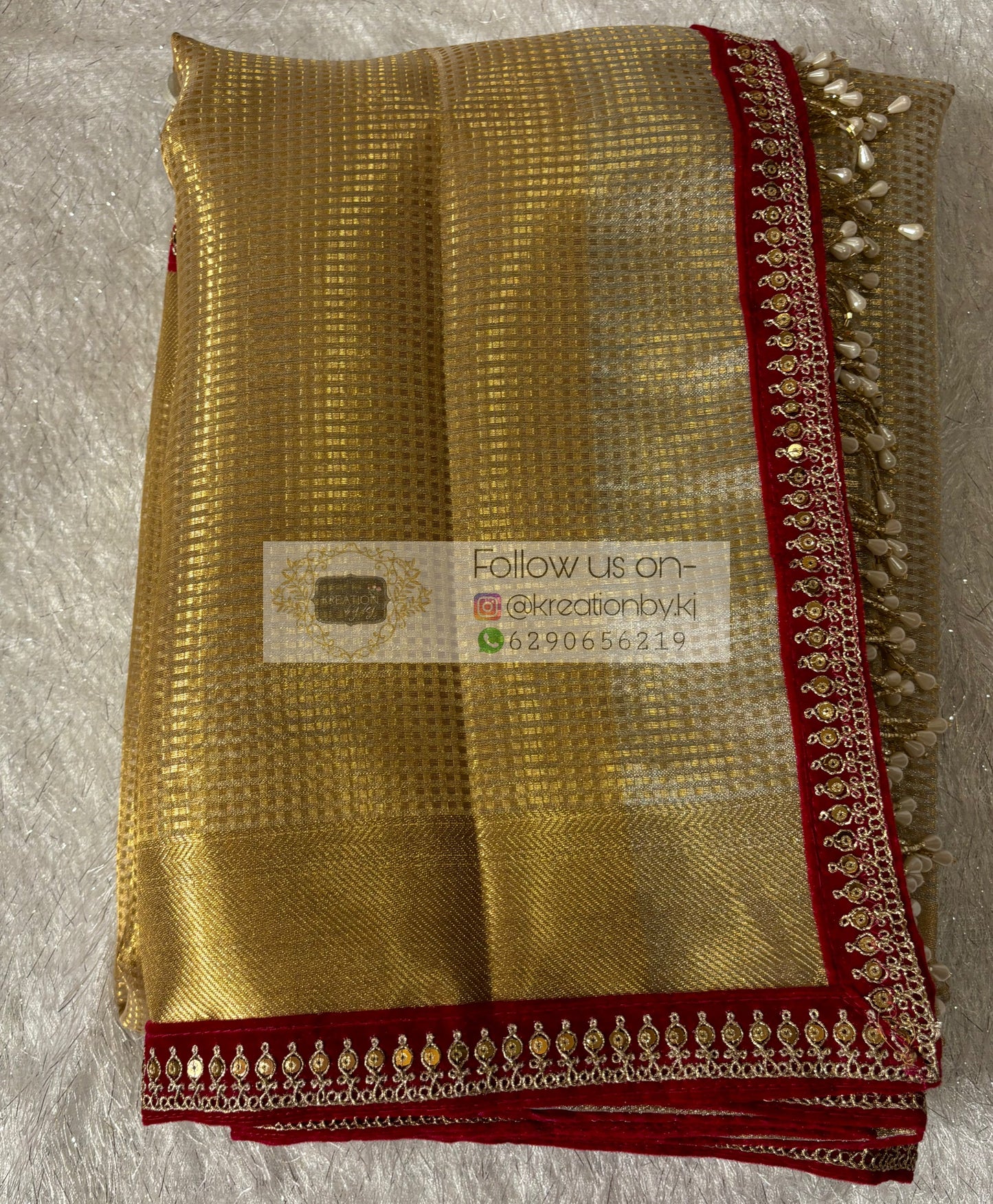 Shubho Designer Tissue Banarsi Saree For Durga Puja kreationbykj