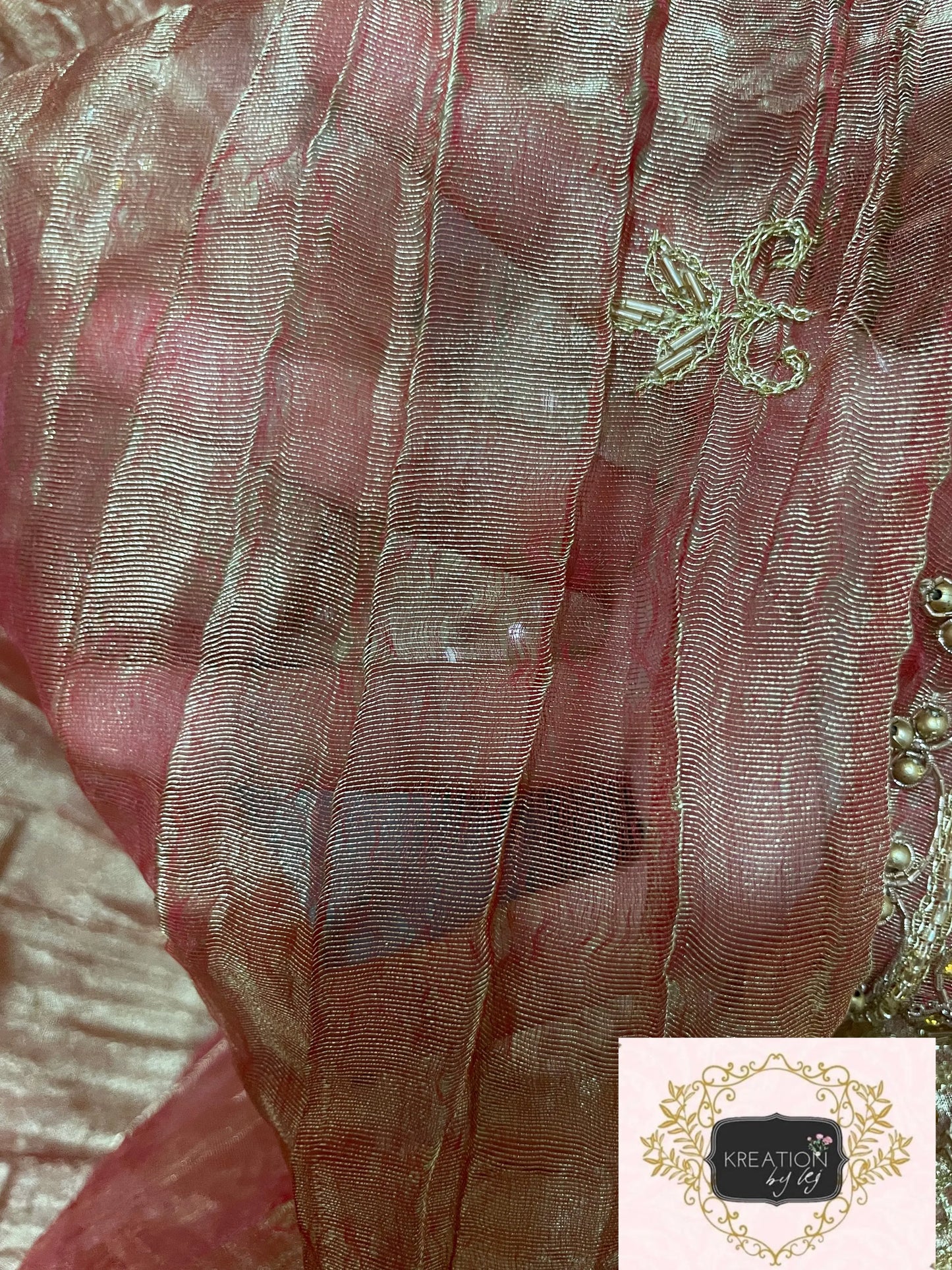 Copper Bridal Zarina Handembroidered Dupatta kreationbykj