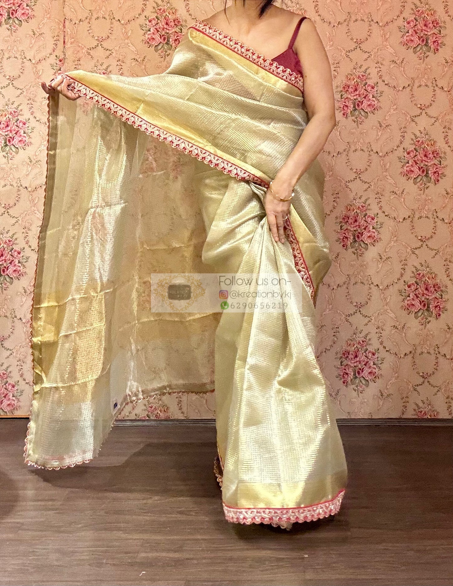 Beige Golden Banarasi Saree