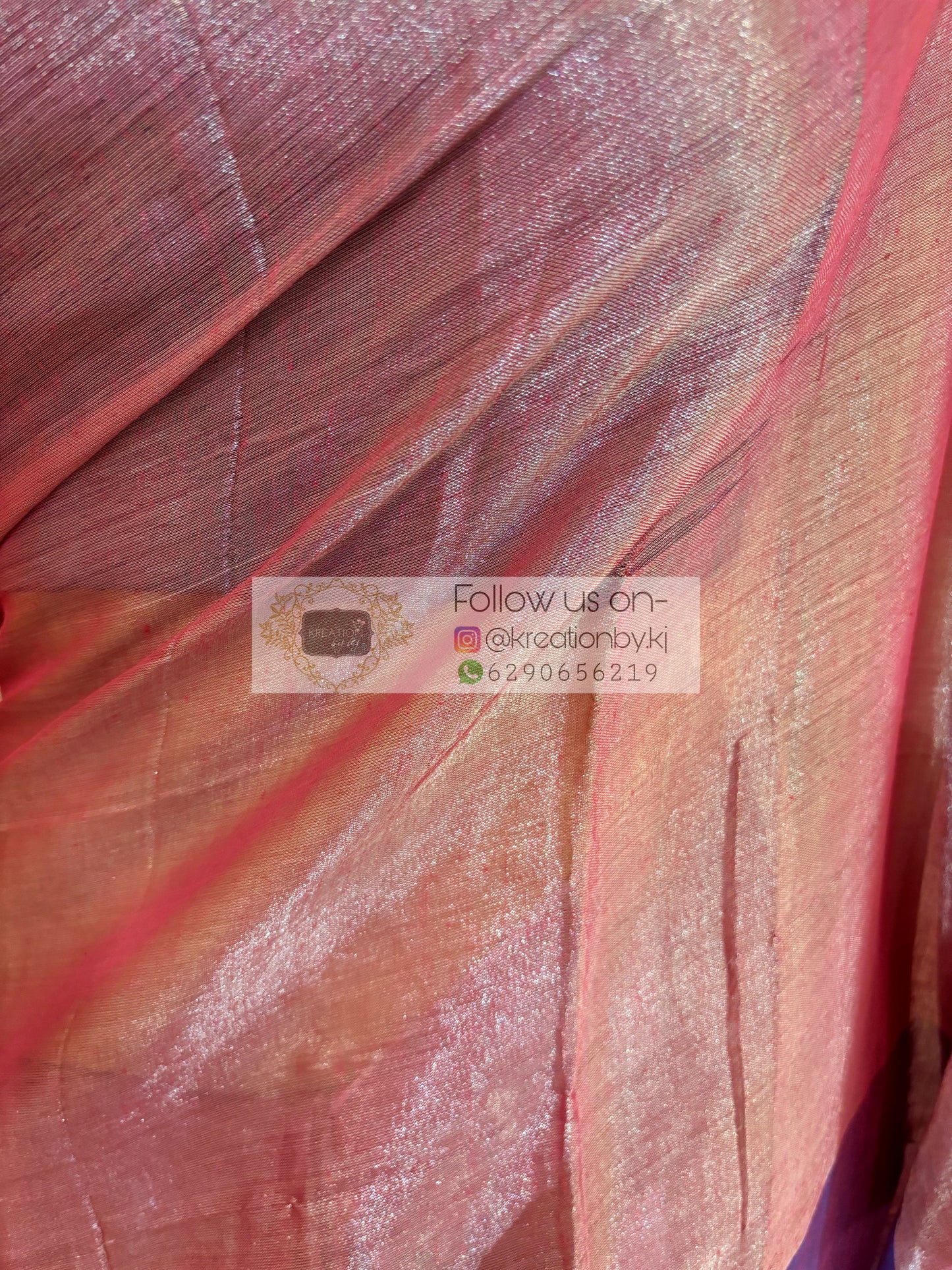 Pink Orchid Two in One Tissue Saree kreationbykj