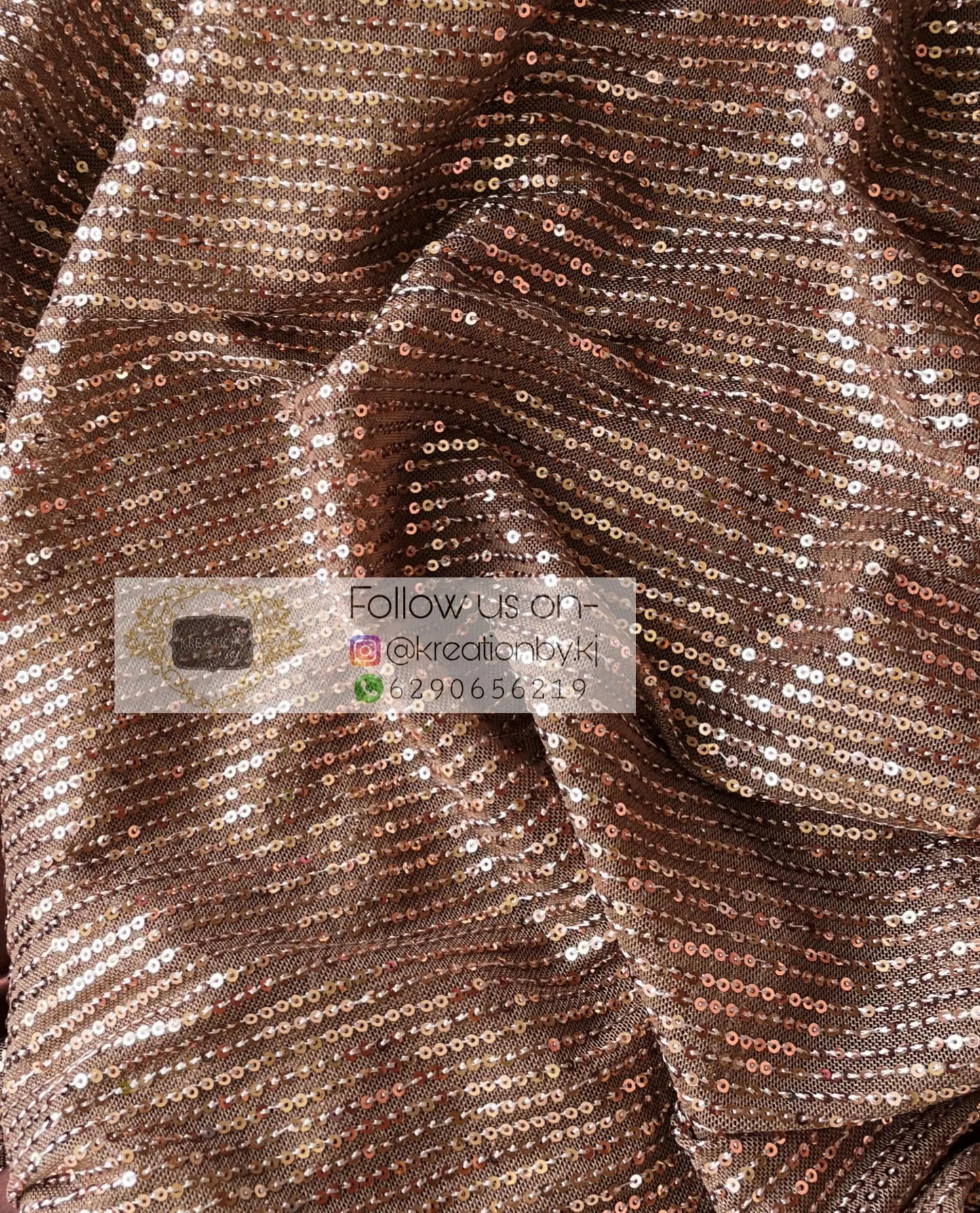 Chocolate Brown Sequins Saree kreationbykj