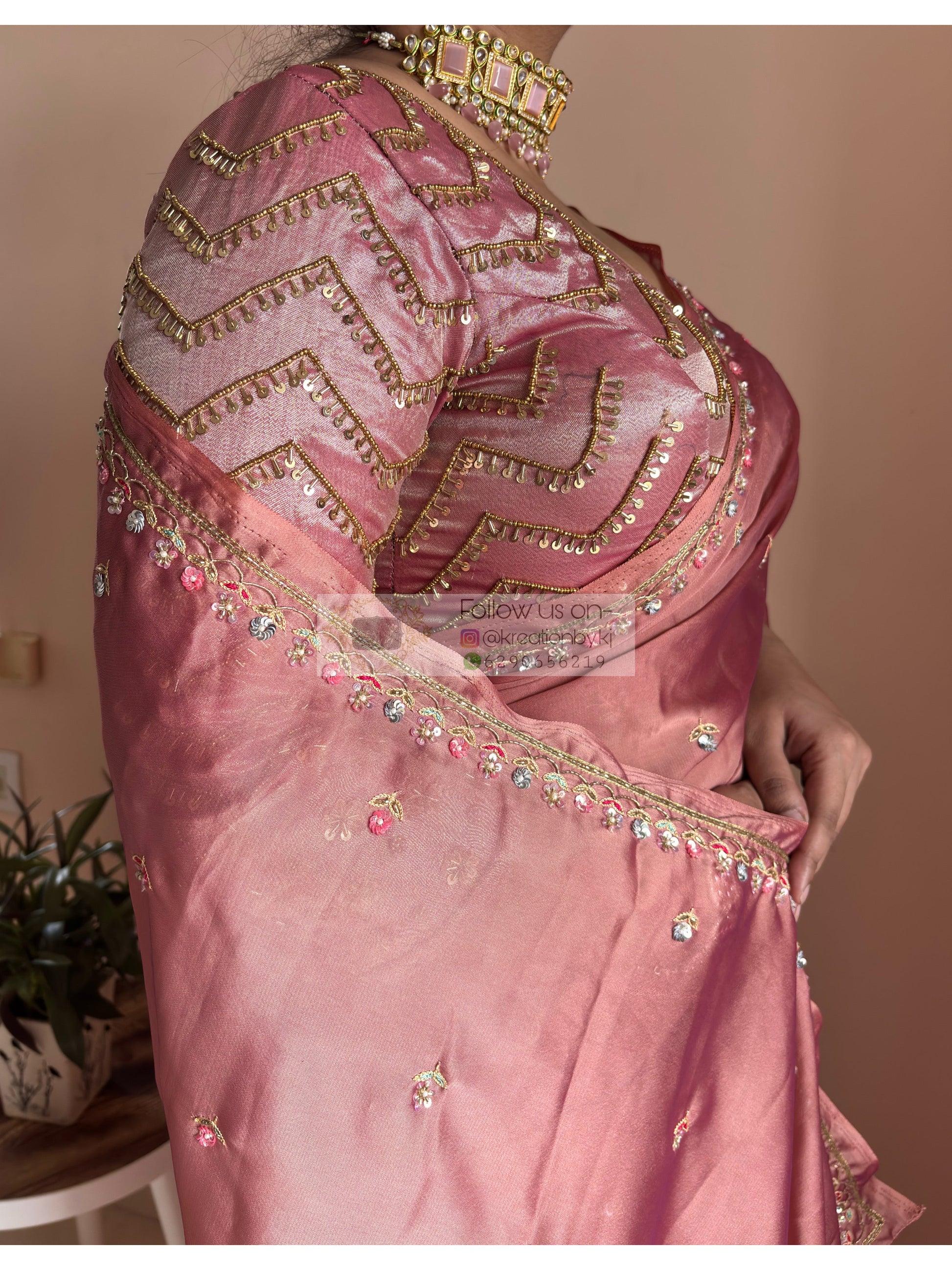Summer Mauve Pink Saree Kreation by KJ