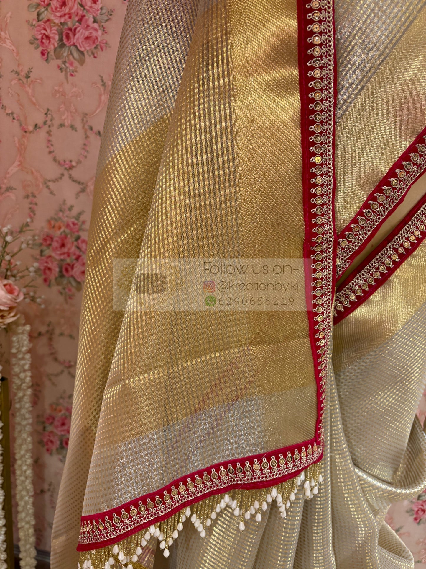 Shubho Designer Tissue Banarsi Saree For Durga Puja kreationbykj
