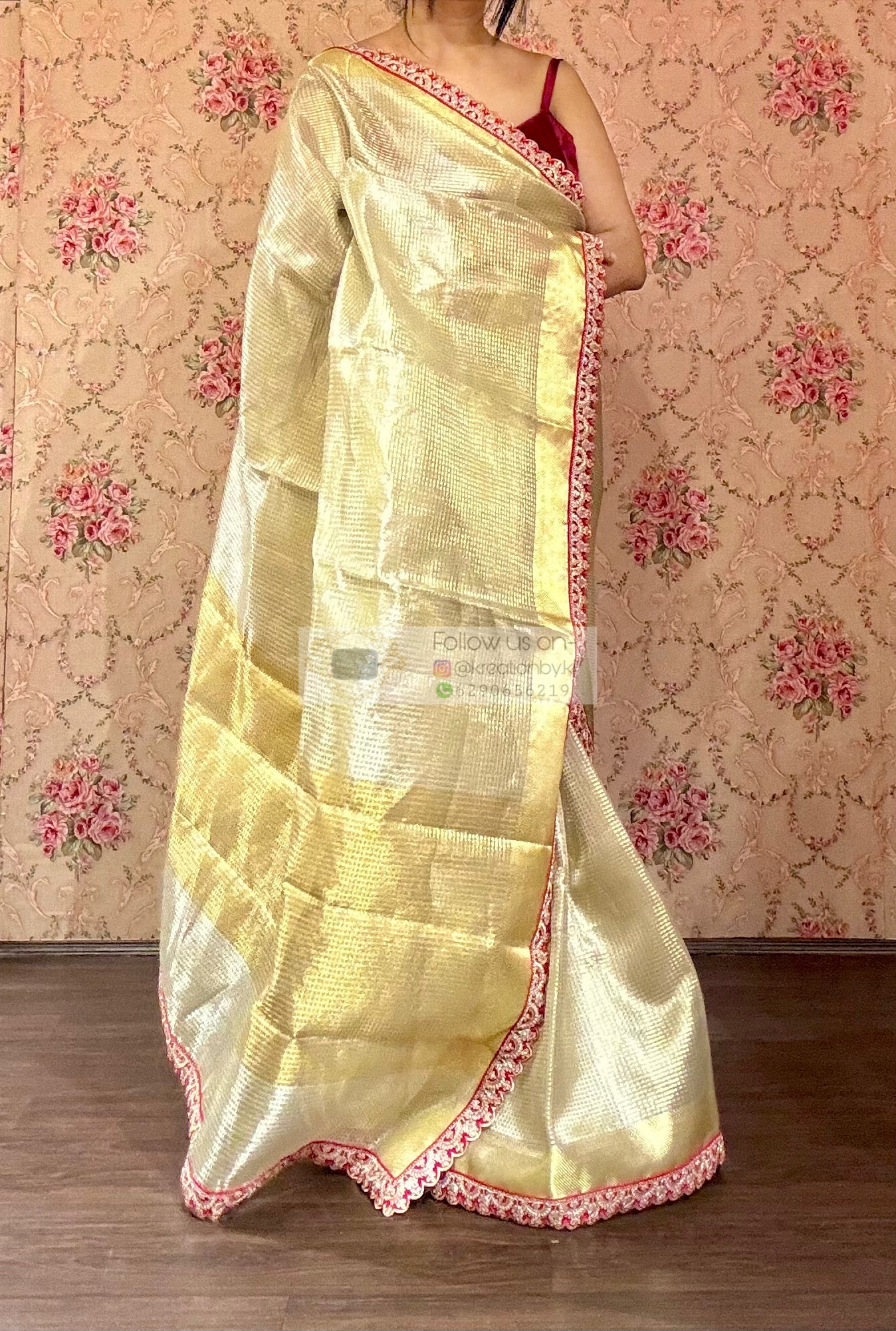 Beige Golden Banarasi Saree