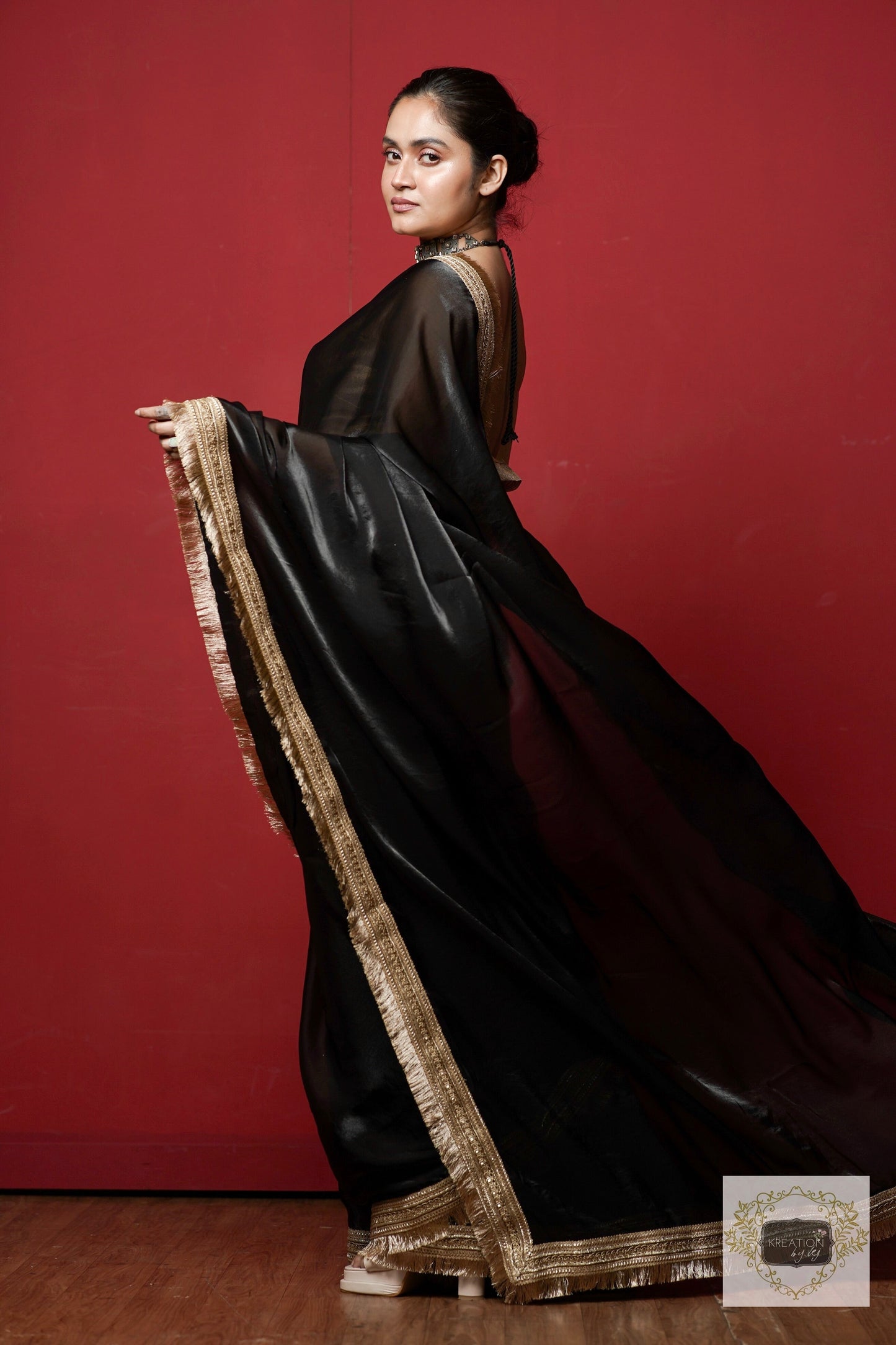 Black Banno Saree kreationbykj