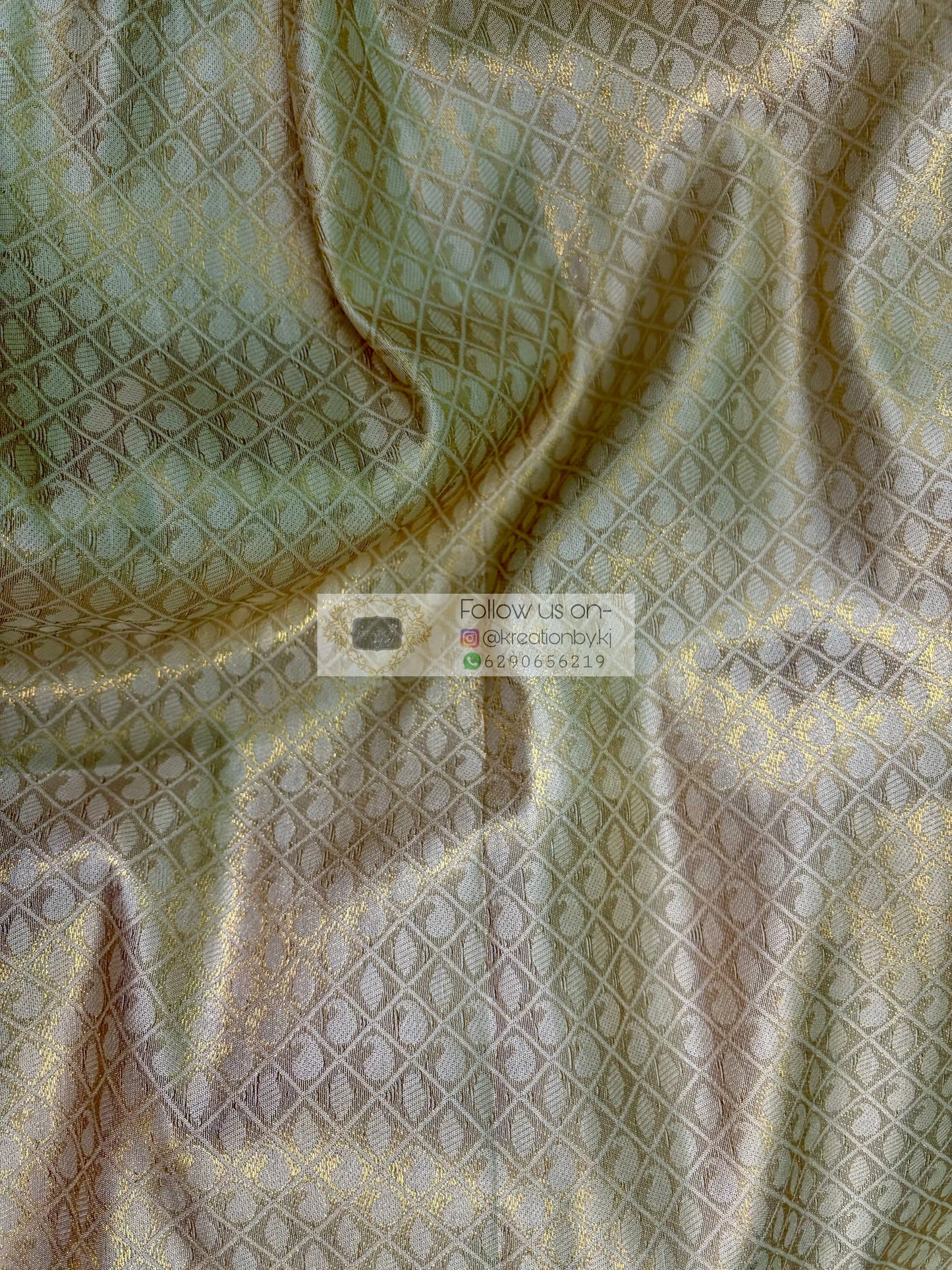 Beige Banarasi Saree with Designer Blouse kreationbykj