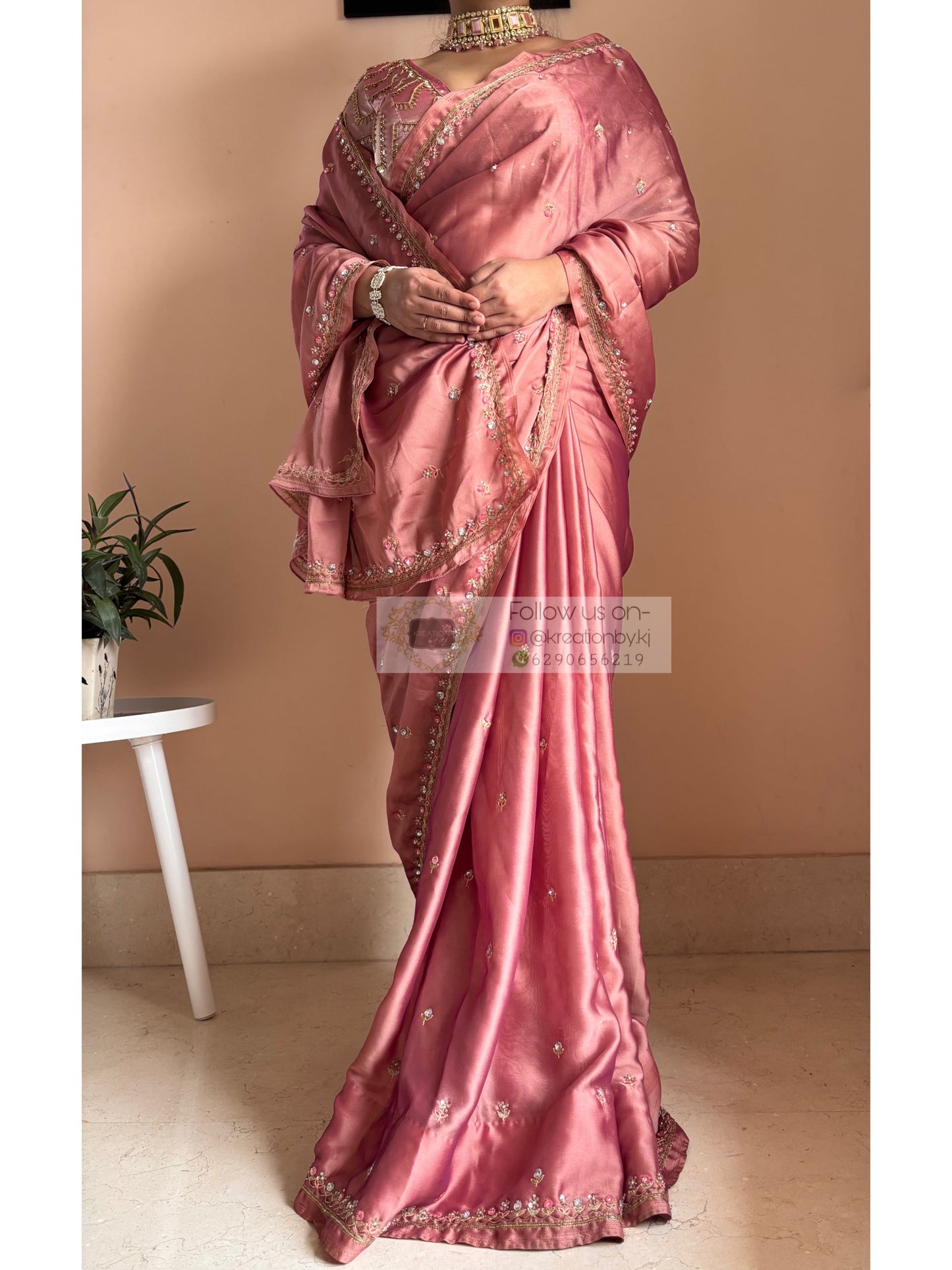 Summer Mauve Pink Saree Kreation by KJ