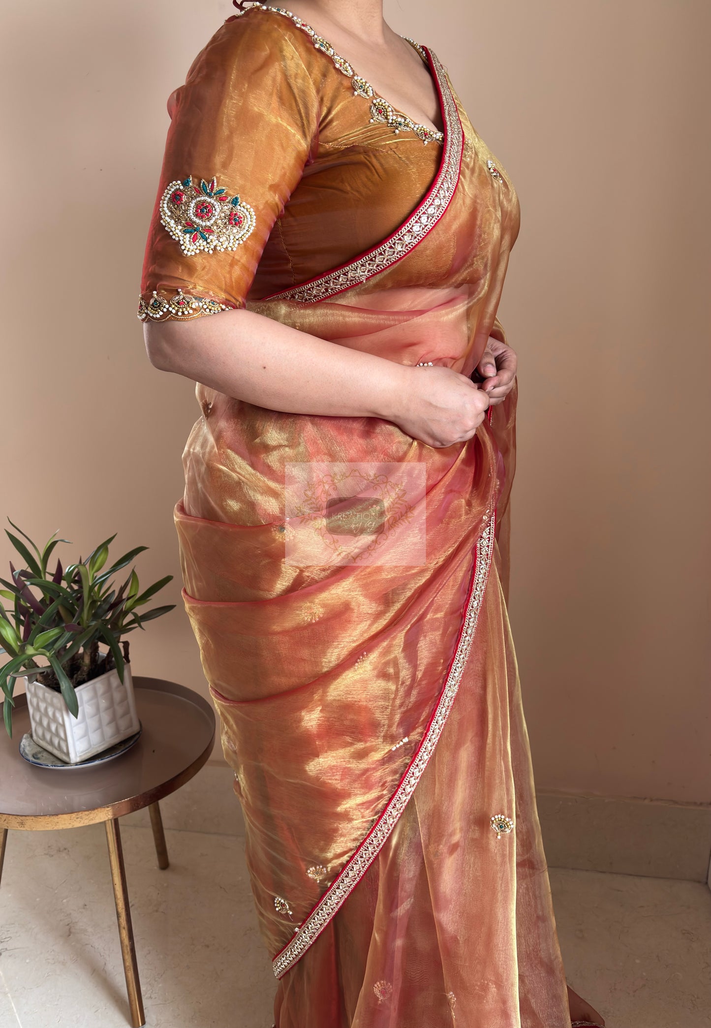 Liquid Gold Kurmaie Saree - kreationbykj