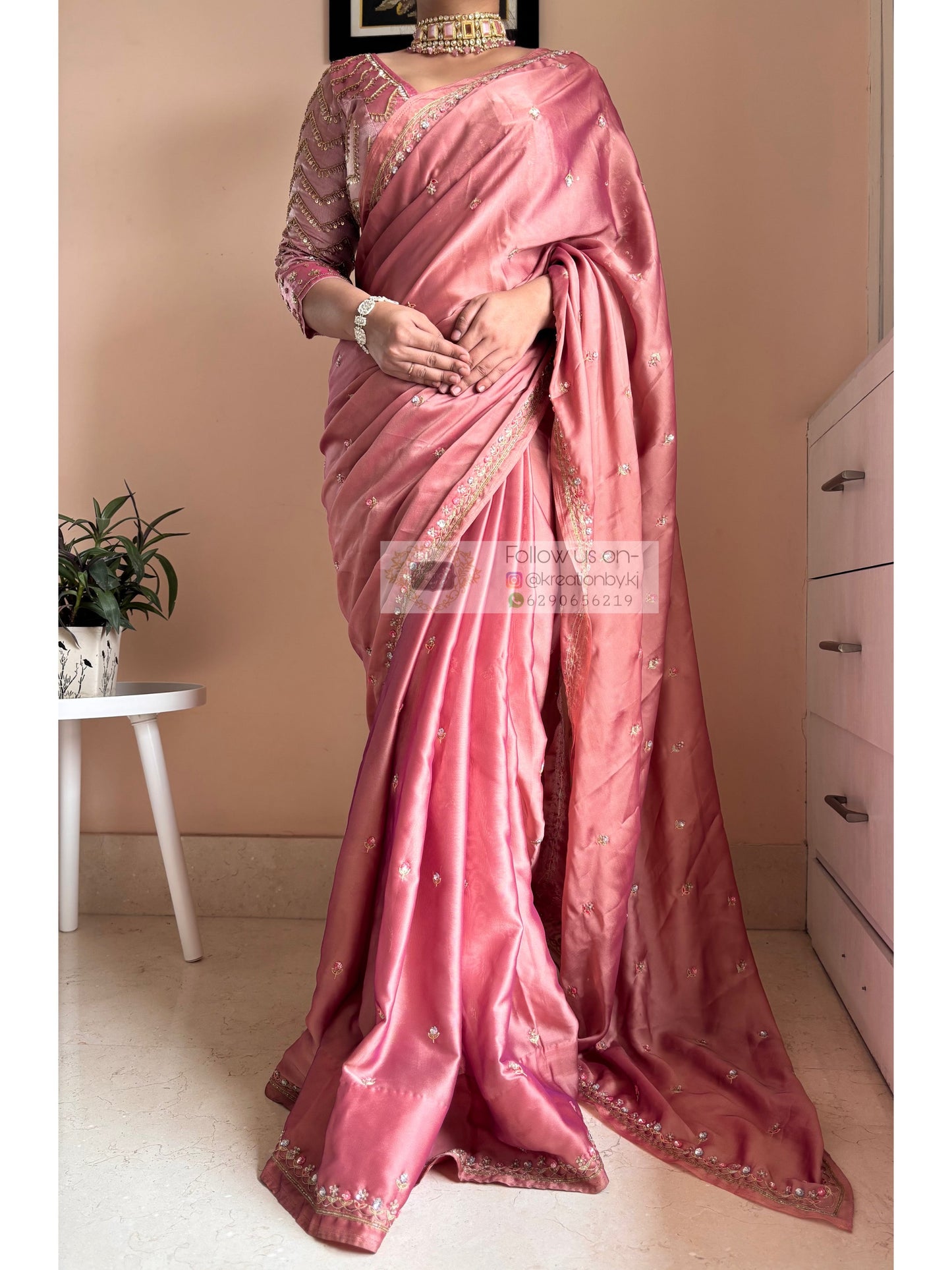 Summer Mauve Pink Saree Kreation by KJ