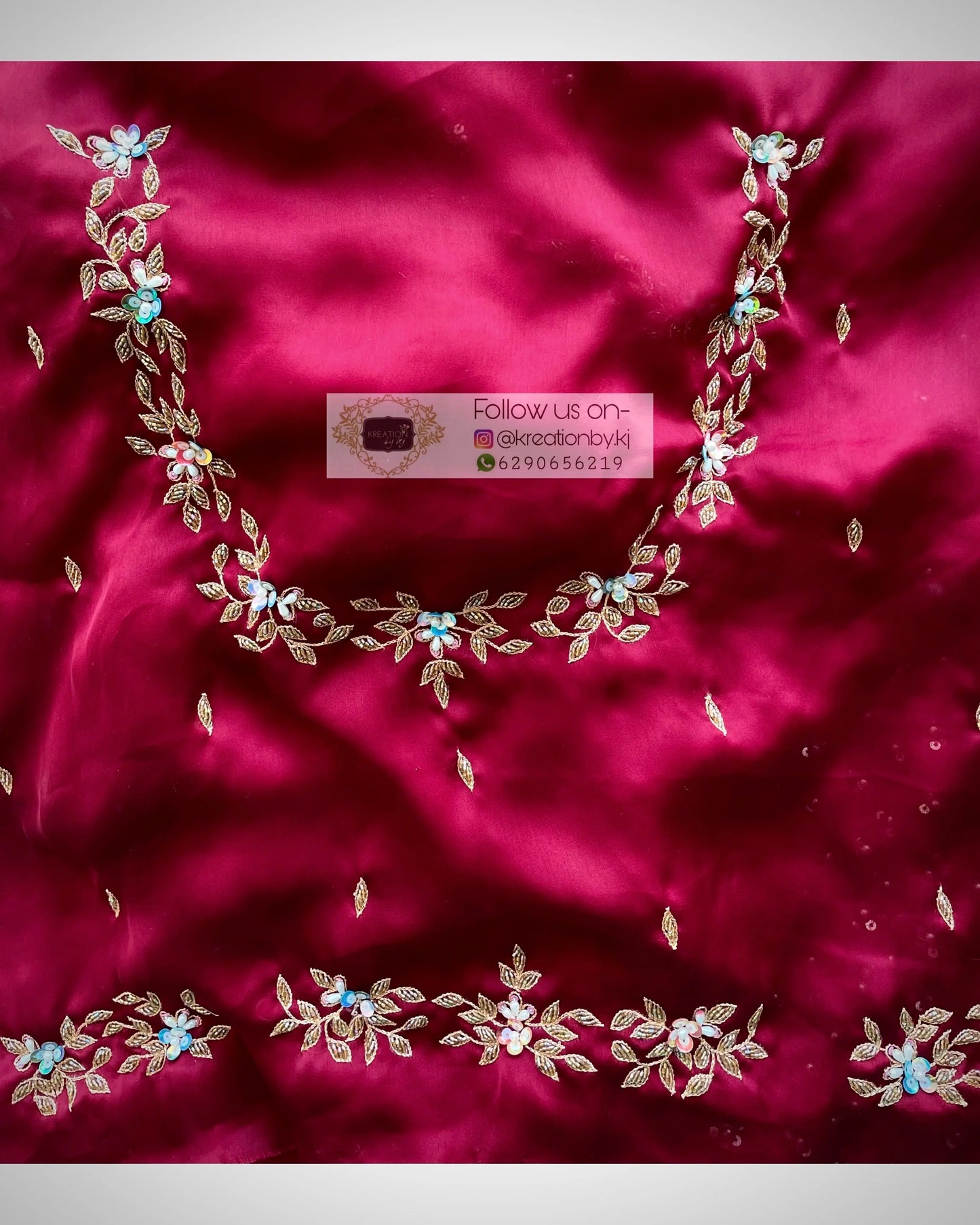Red Badan pe Sitare Saree kreationbykj