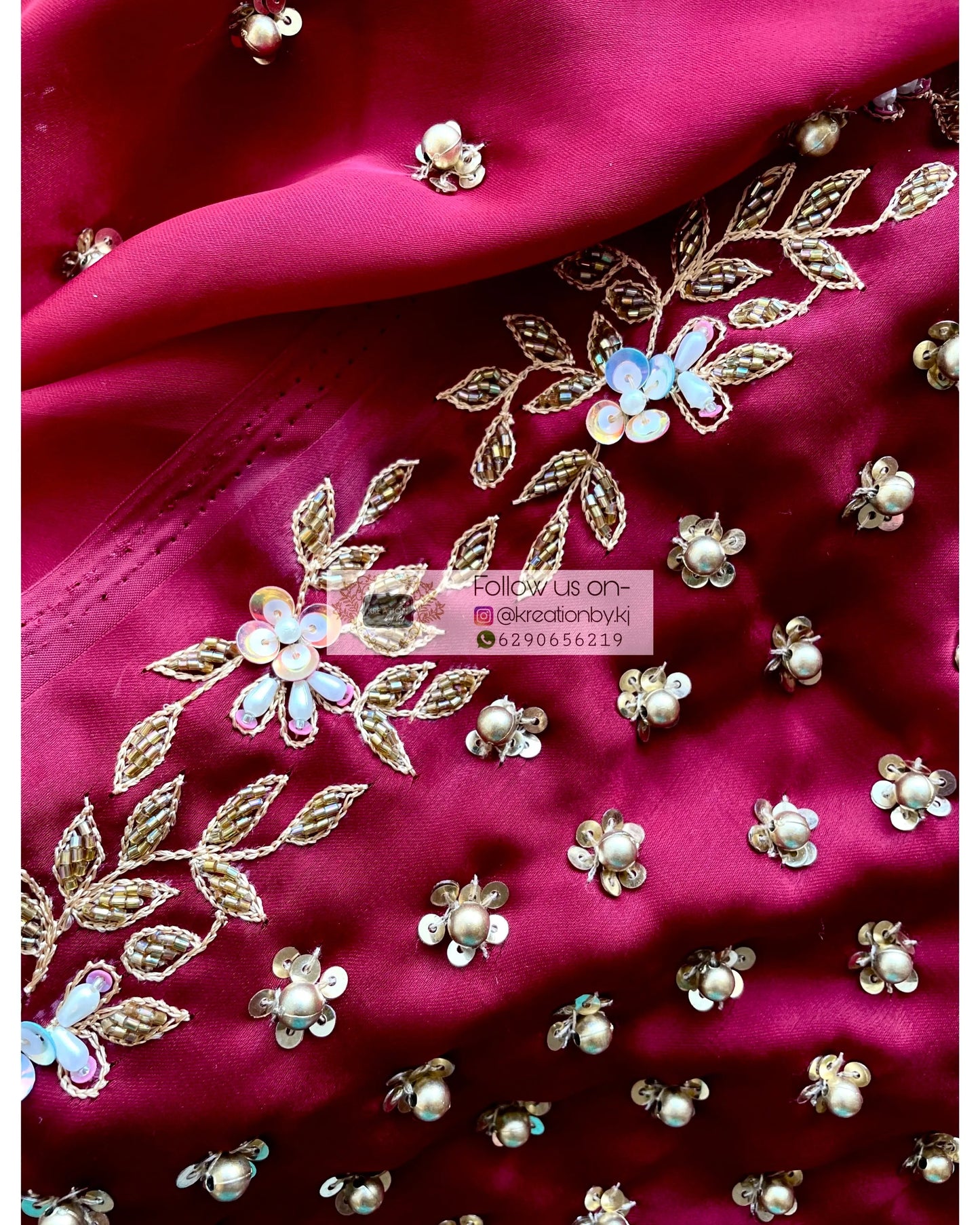 Red Badan pe Sitare Saree kreationbykj