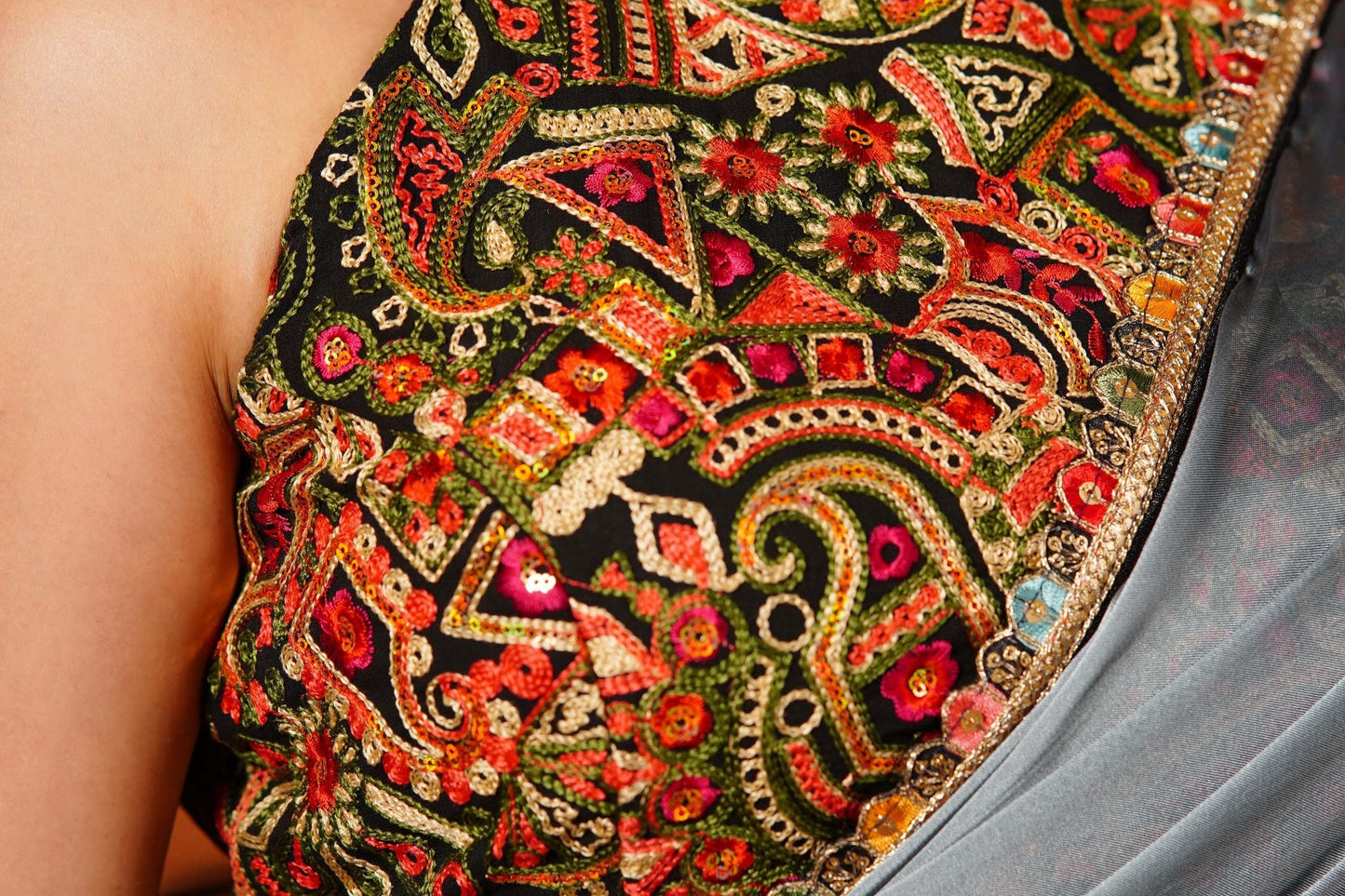 Manrangi Georgette Fabric kreationbykj