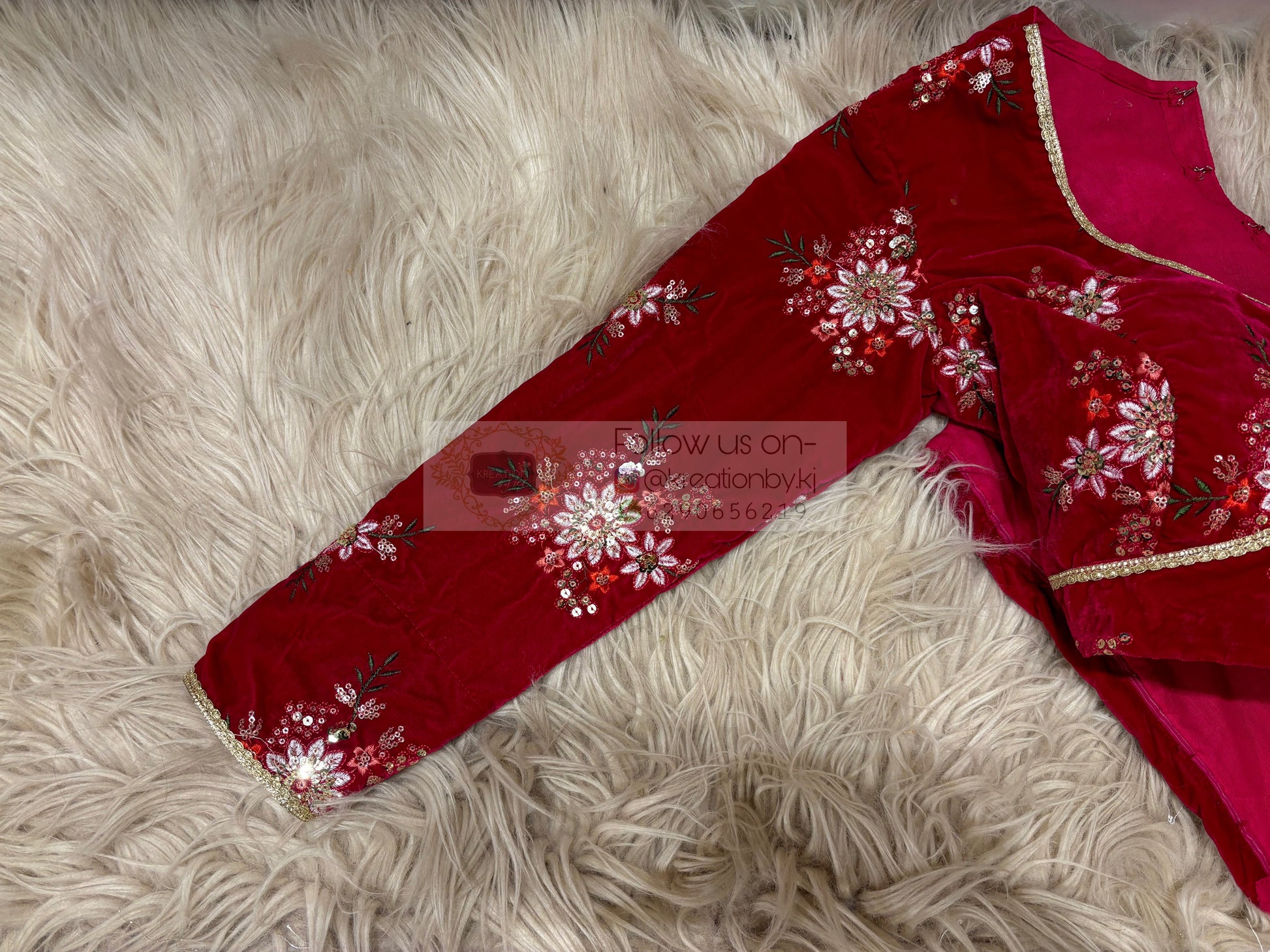 Rani Velvet Long Sleeve Blouse kreationbykj