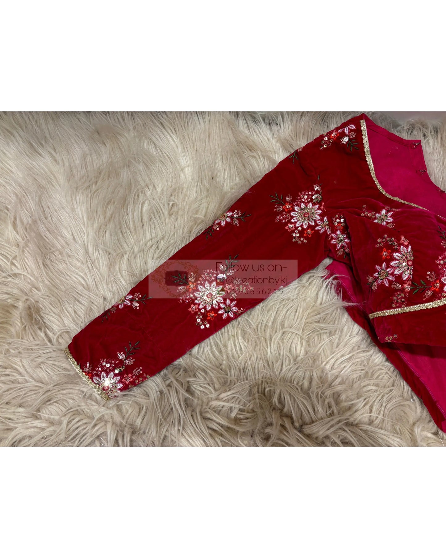 Rani Velvet Long Sleeve Blouse kreationbykj