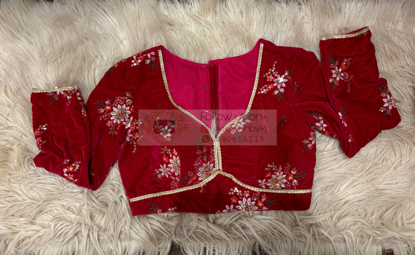 Rani Velvet Long Sleeve Blouse kreationbykj