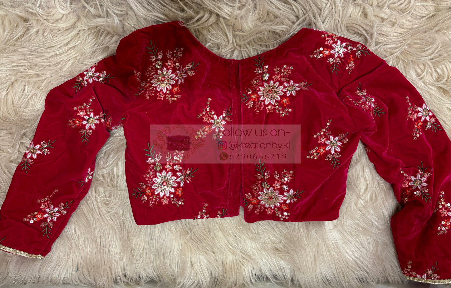 Rani Velvet Long Sleeve Blouse kreationbykj