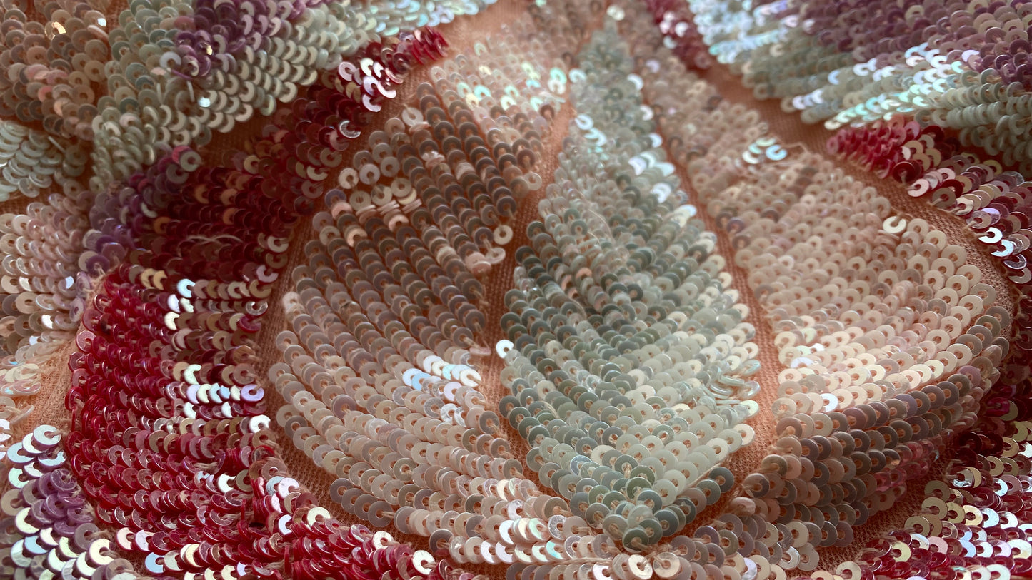 Peach Dazzle Diva Hand embroidered Cocktail Blouse kreationbykj