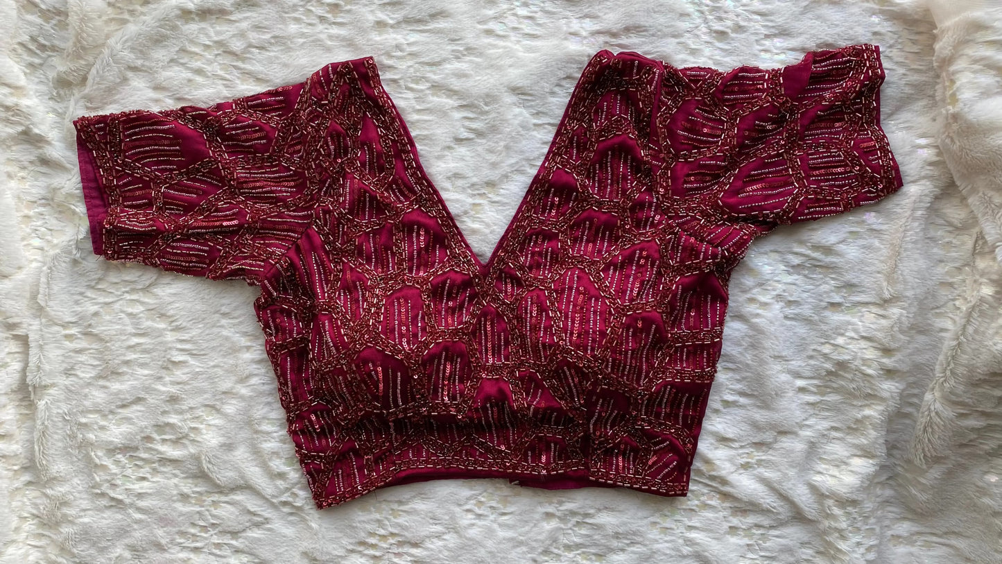 Sangria Wine Georgette Cocktail Saree kreationbykj