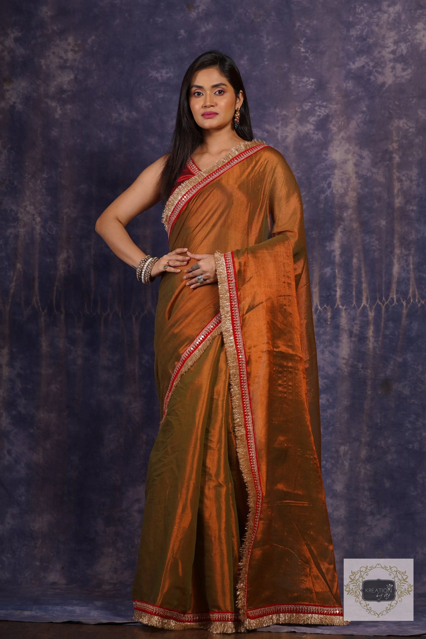 Raisin Brown Banno Saree kreationbykj