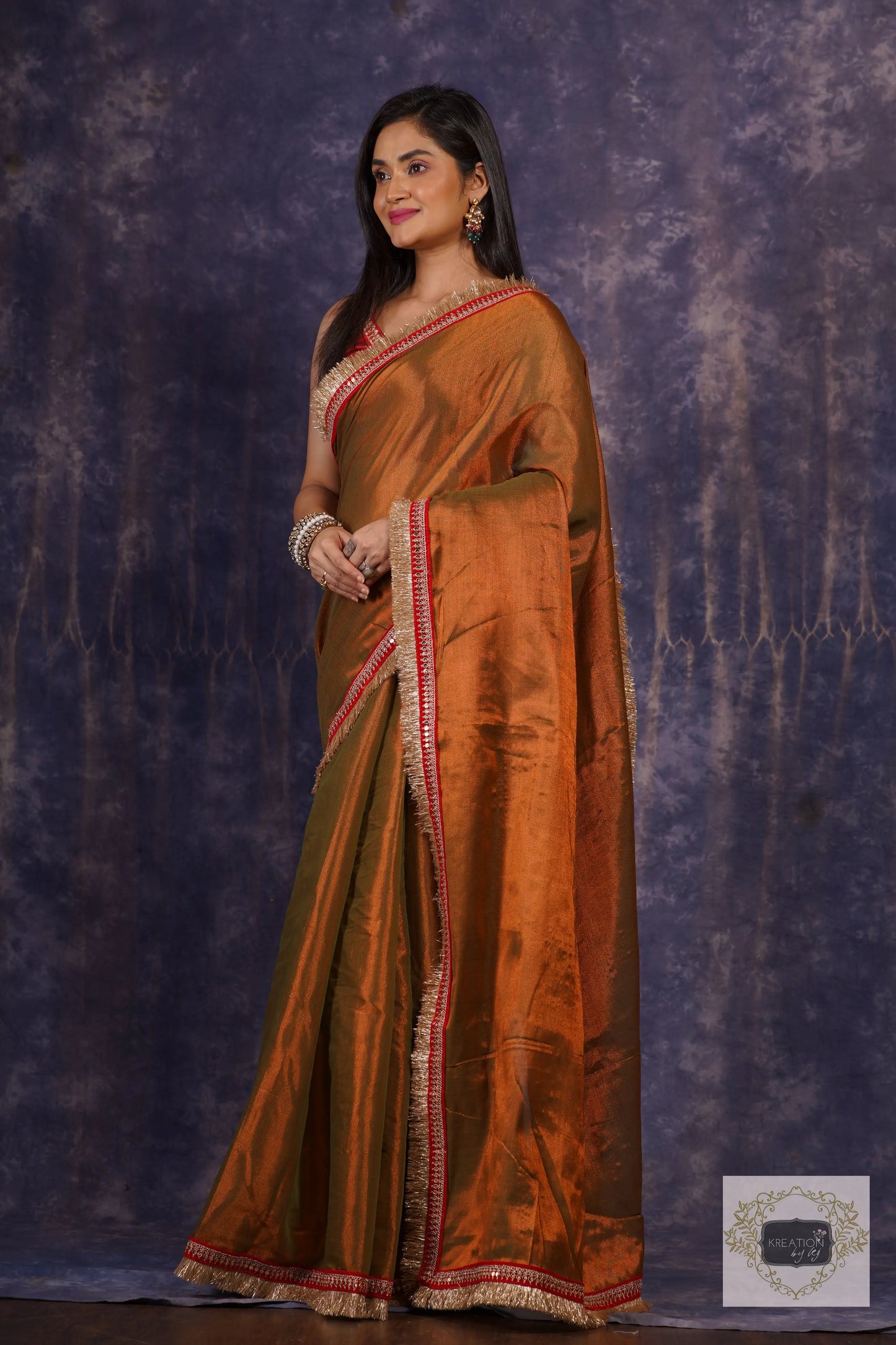 Raisin Brown Banno Saree kreationbykj