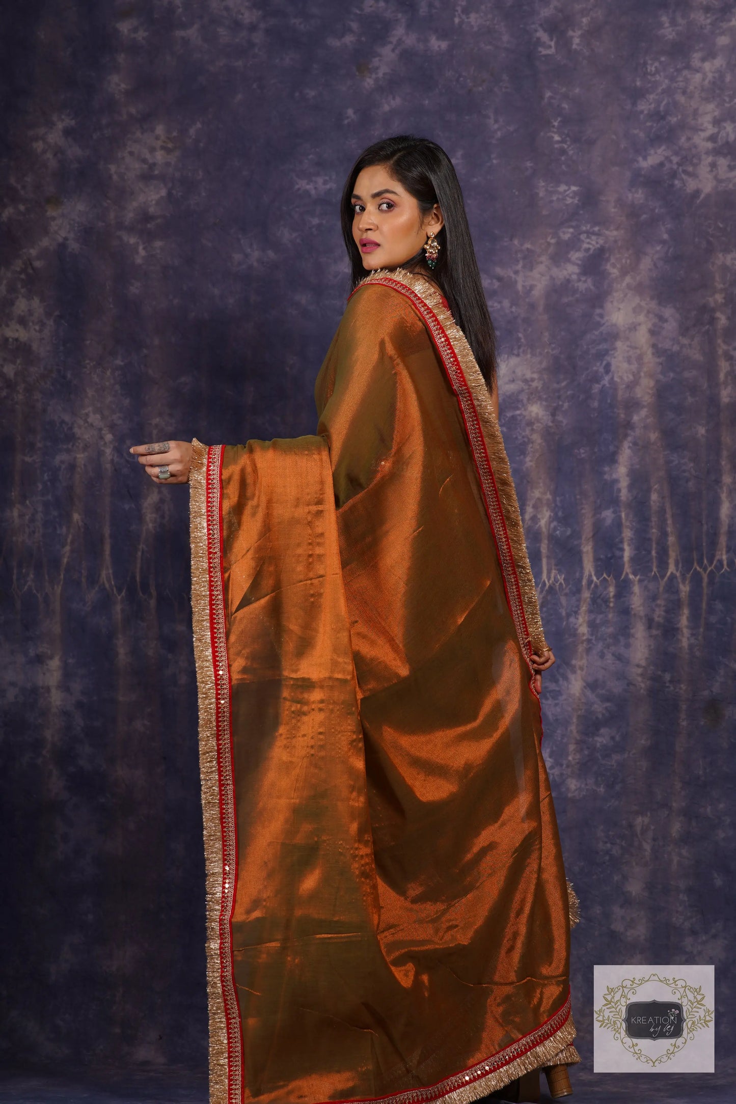 Raisin Brown Banno Saree kreationbykj