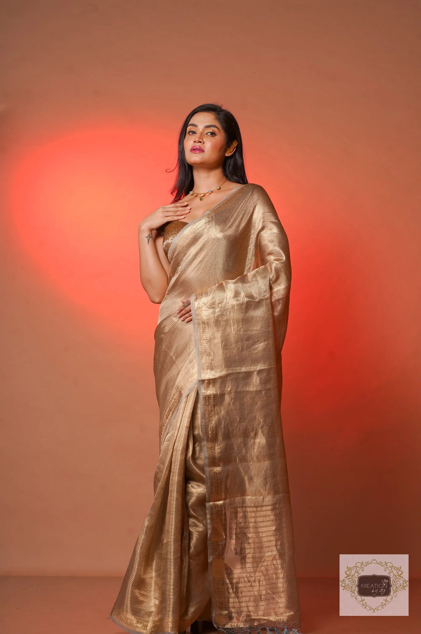 Glam Pure Tissue Banarasi Saree kreationbykj