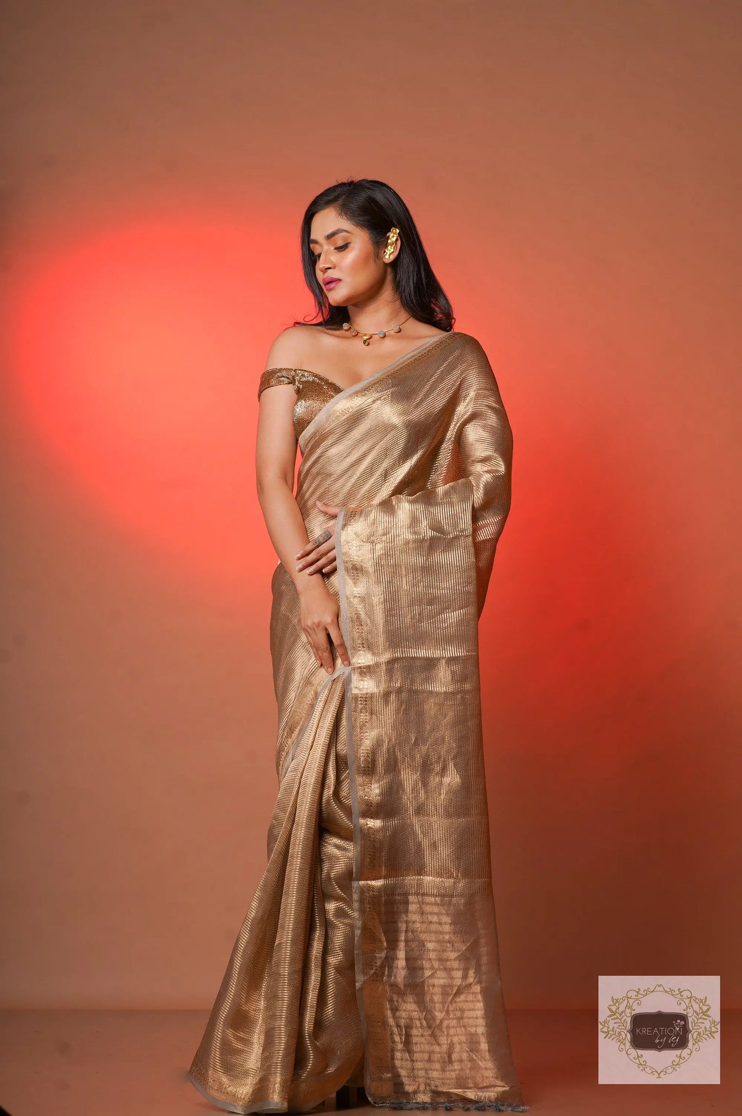 Glam Pure Tissue Banarasi Saree kreationbykj