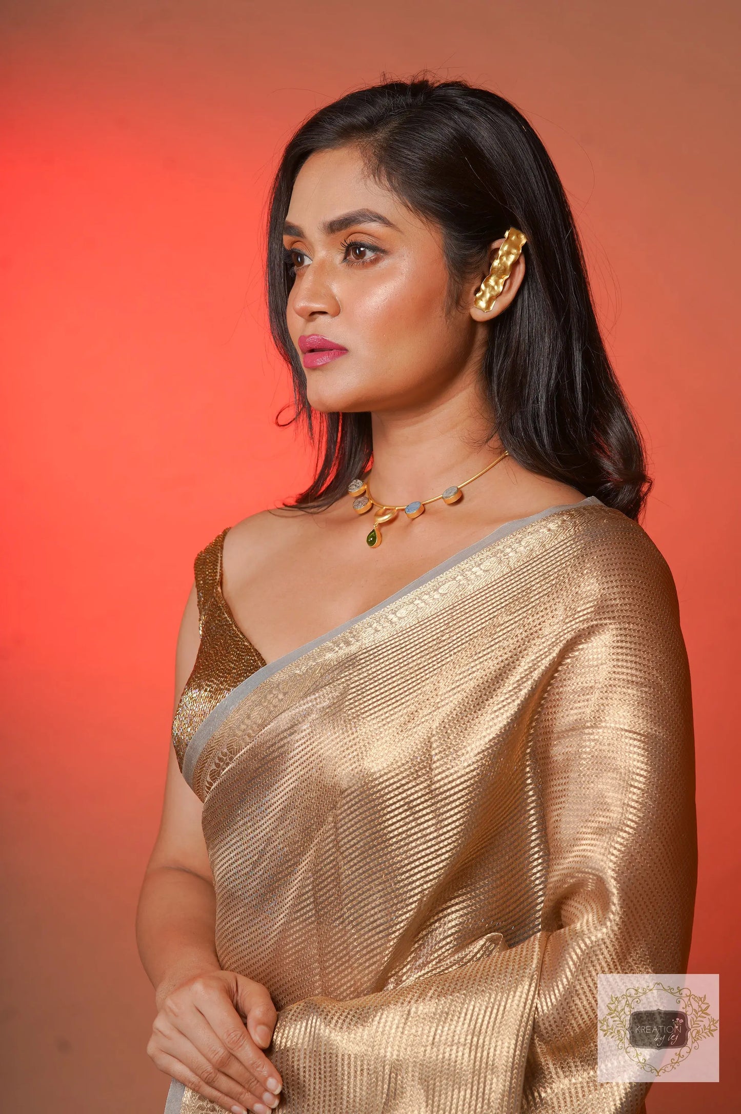Glam Pure Tissue Banarasi Saree kreationbykj