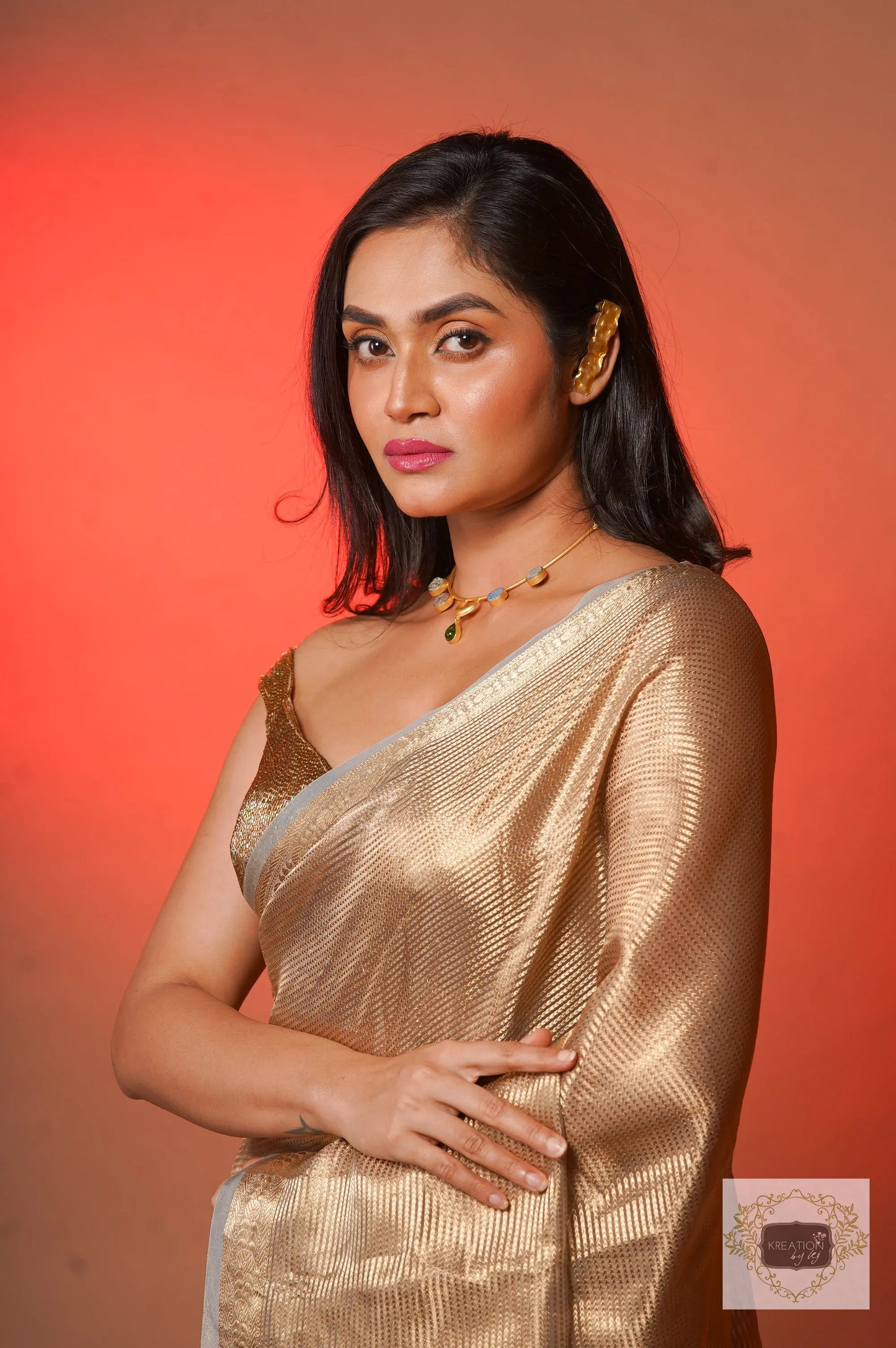 Glam Pure Tissue Banarasi Saree kreationbykj