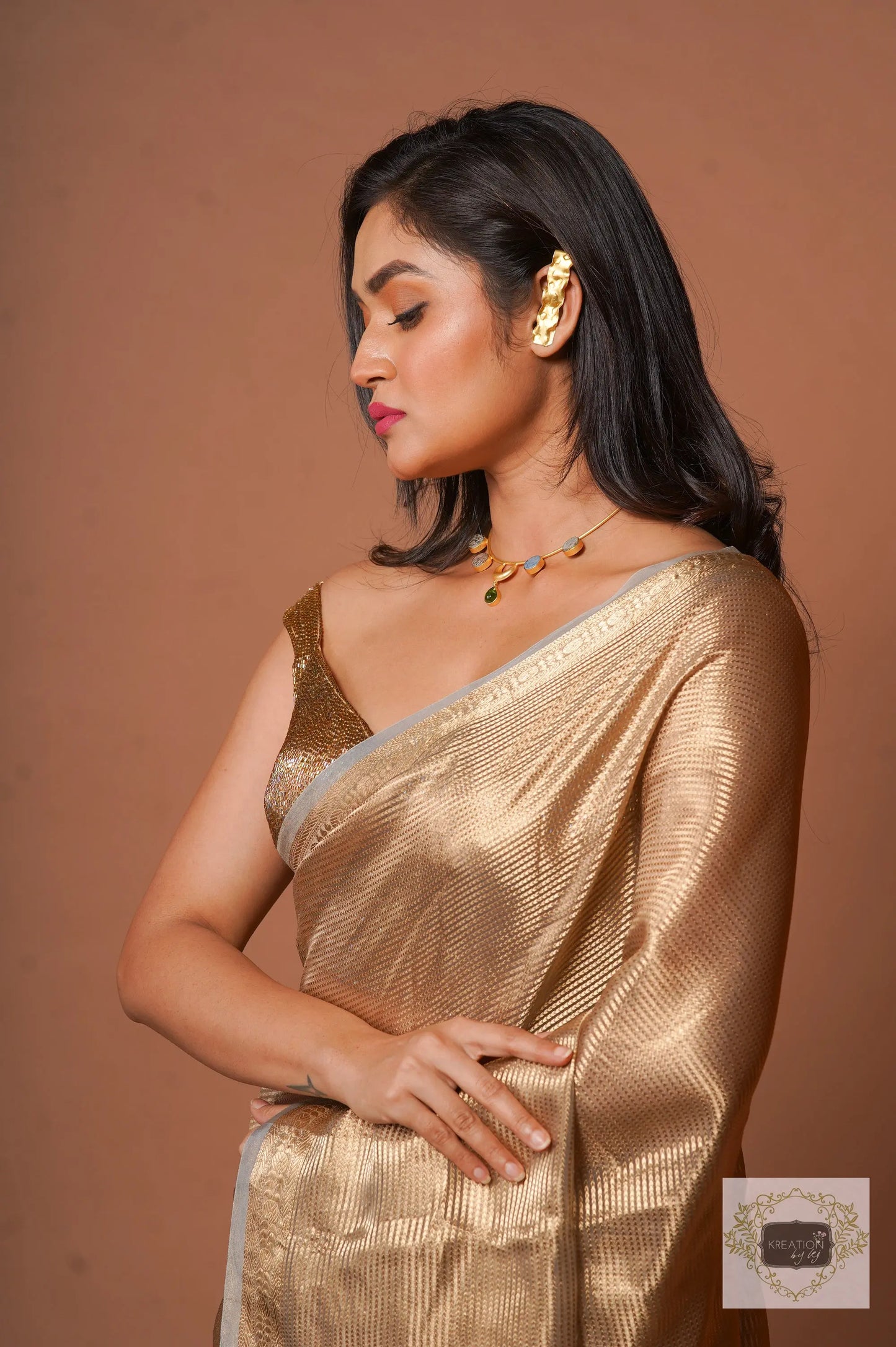 Glam Pure Tissue Banarasi Saree kreationbykj