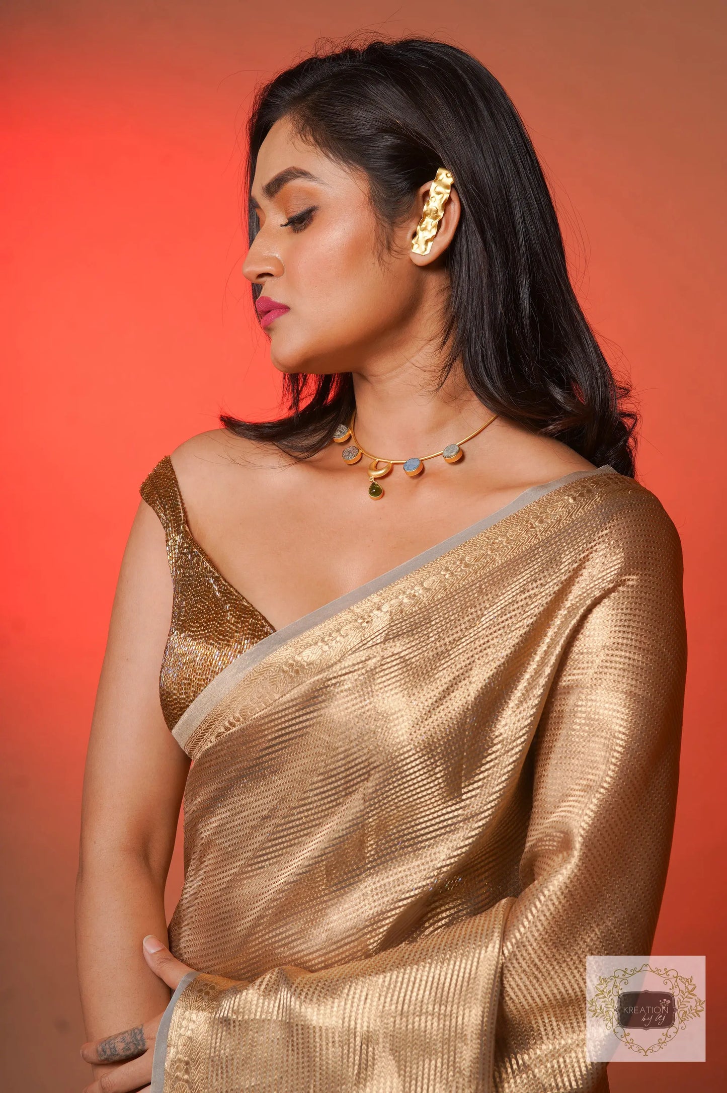 Glam Pure Tissue Banarasi Saree kreationbykj