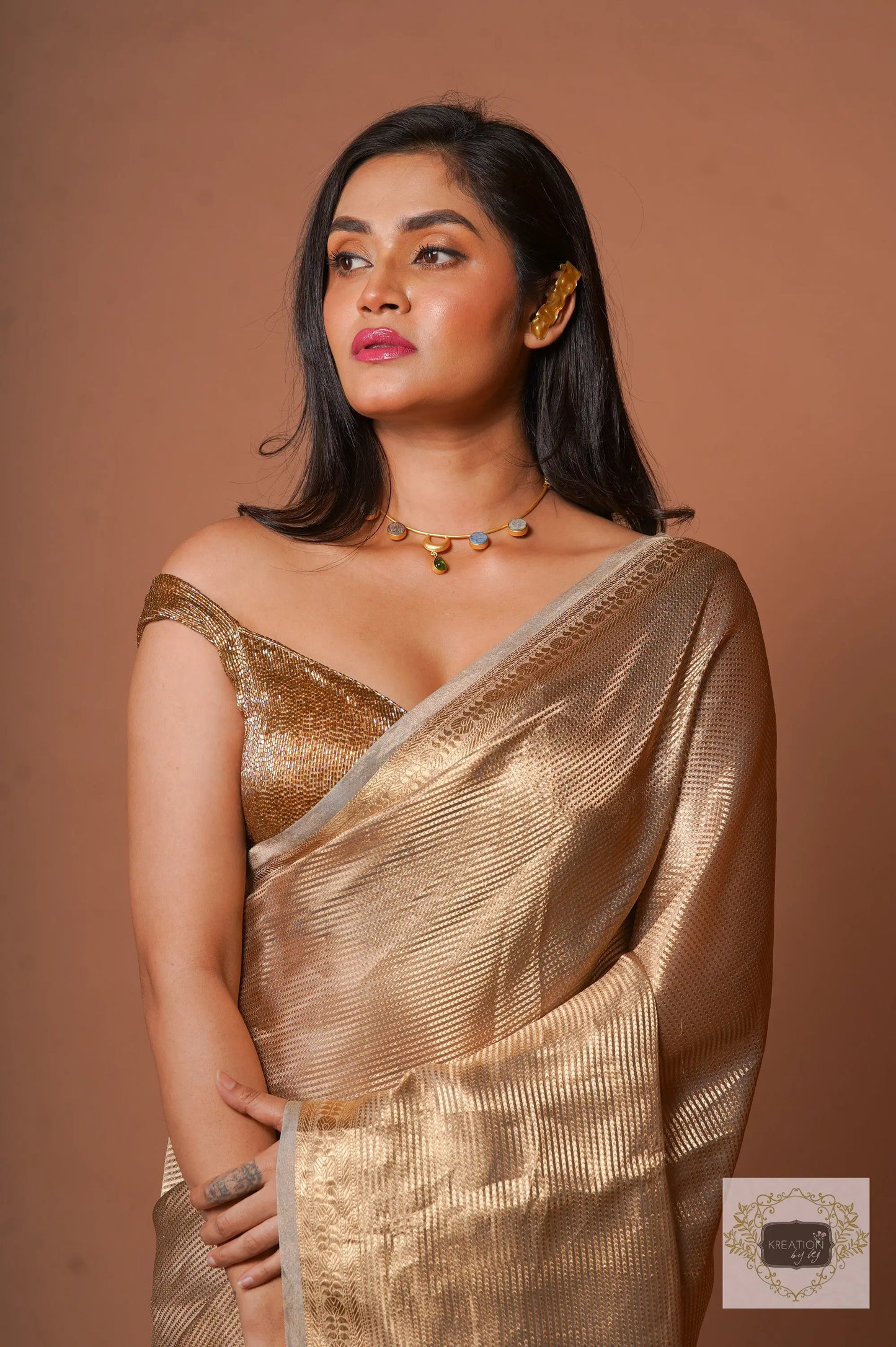 Glam Pure Tissue Banarasi Saree kreationbykj