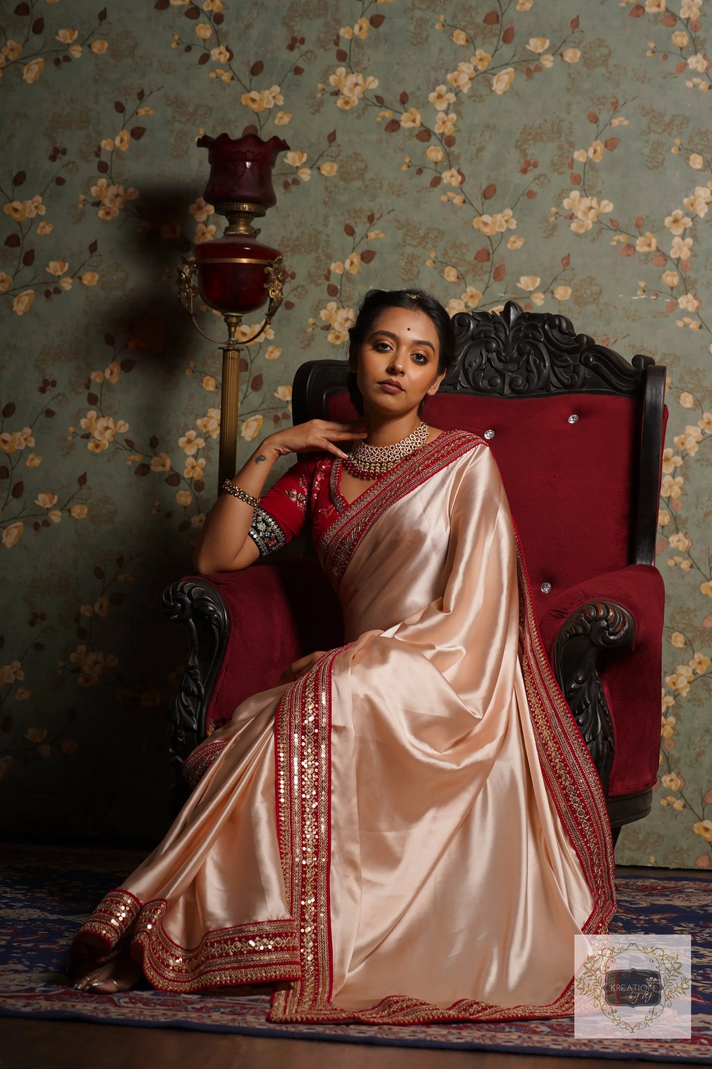 Ranisa Satin Saree with Border-Agomoni kreationbykj