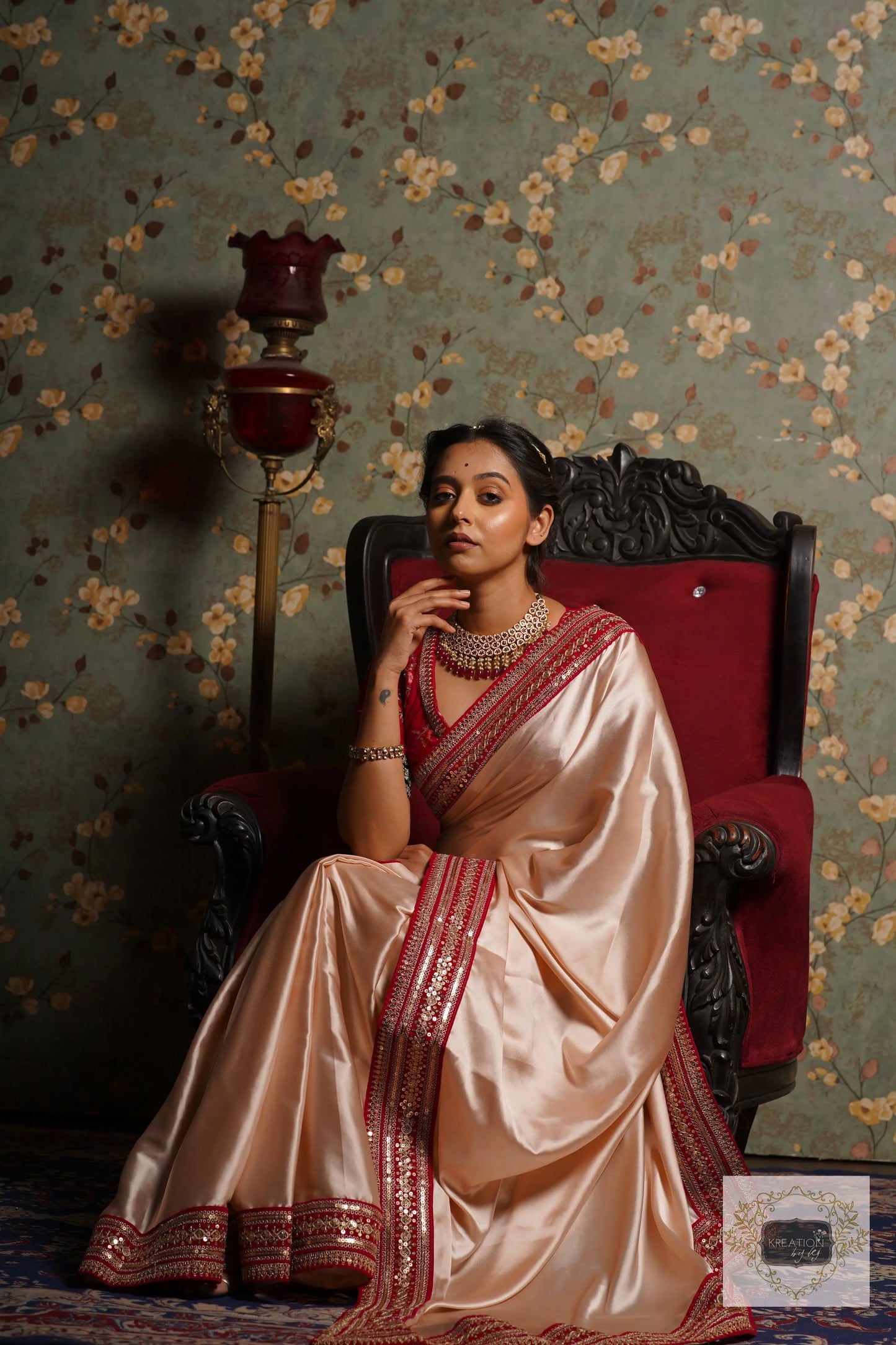 Ranisa Satin Saree with Border-Agomoni kreationbykj