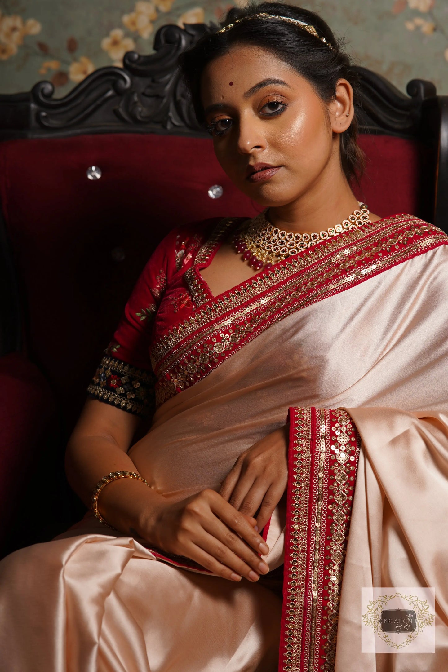 Ranisa Satin Saree with Border-Agomoni kreationbykj