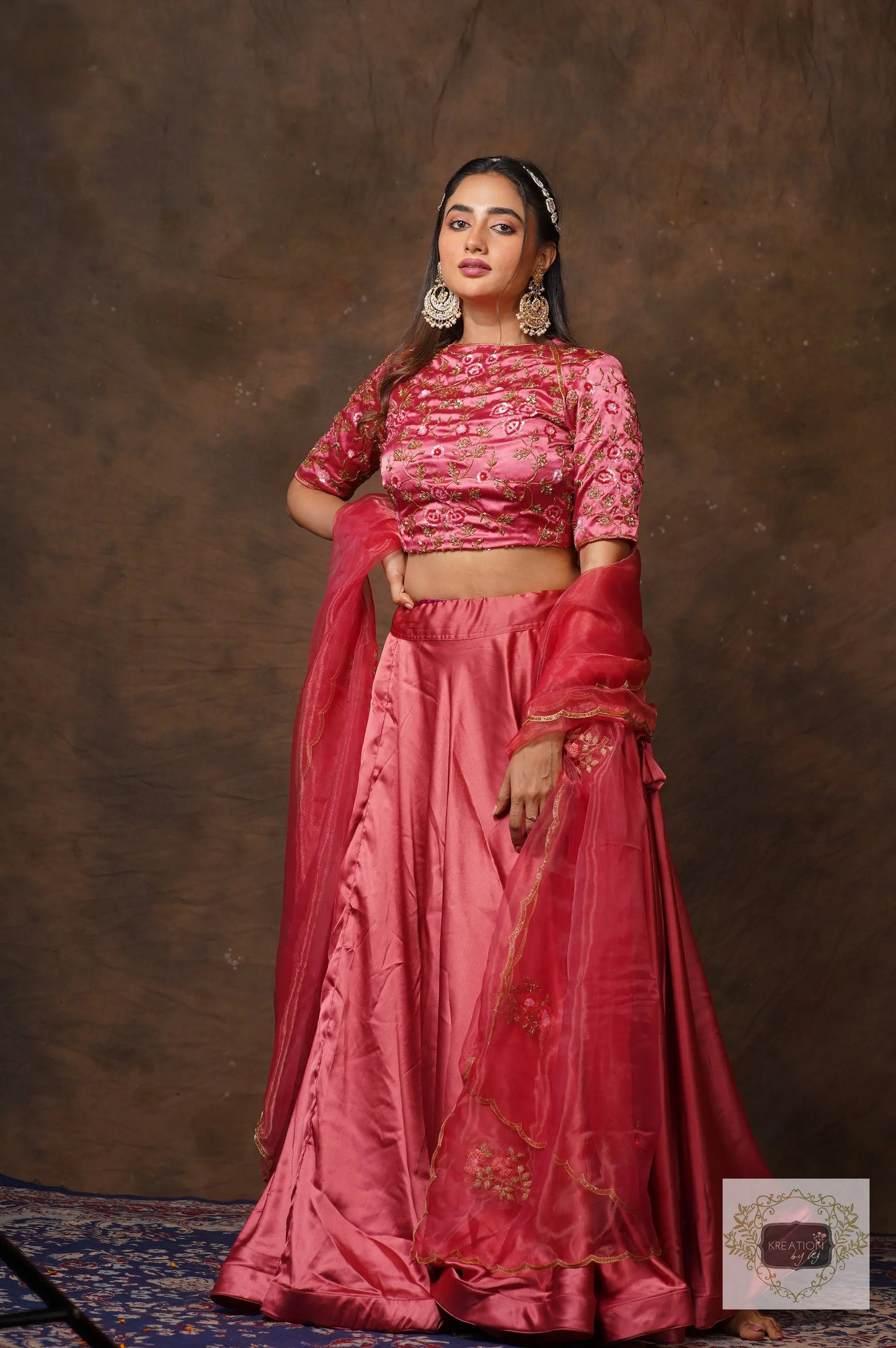 Rose Pink Sisters Before Mister Lehenga Set kreationbykj