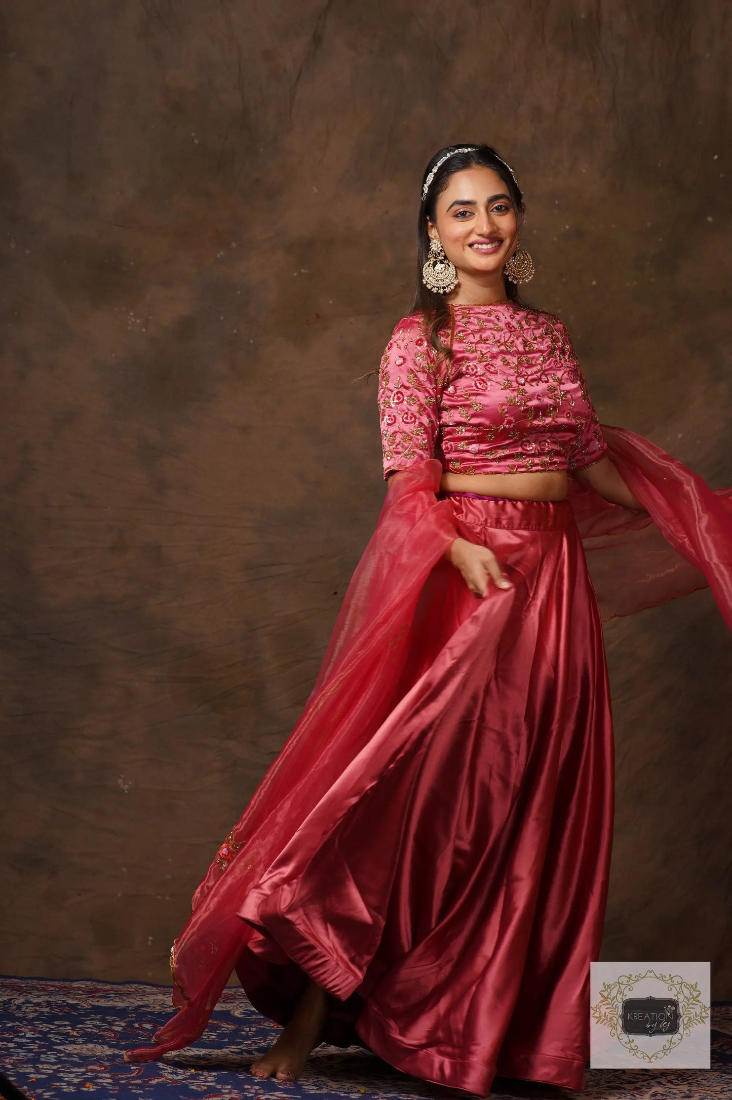 Rose Pink Sisters Before Mister Lehenga Set kreationbykj