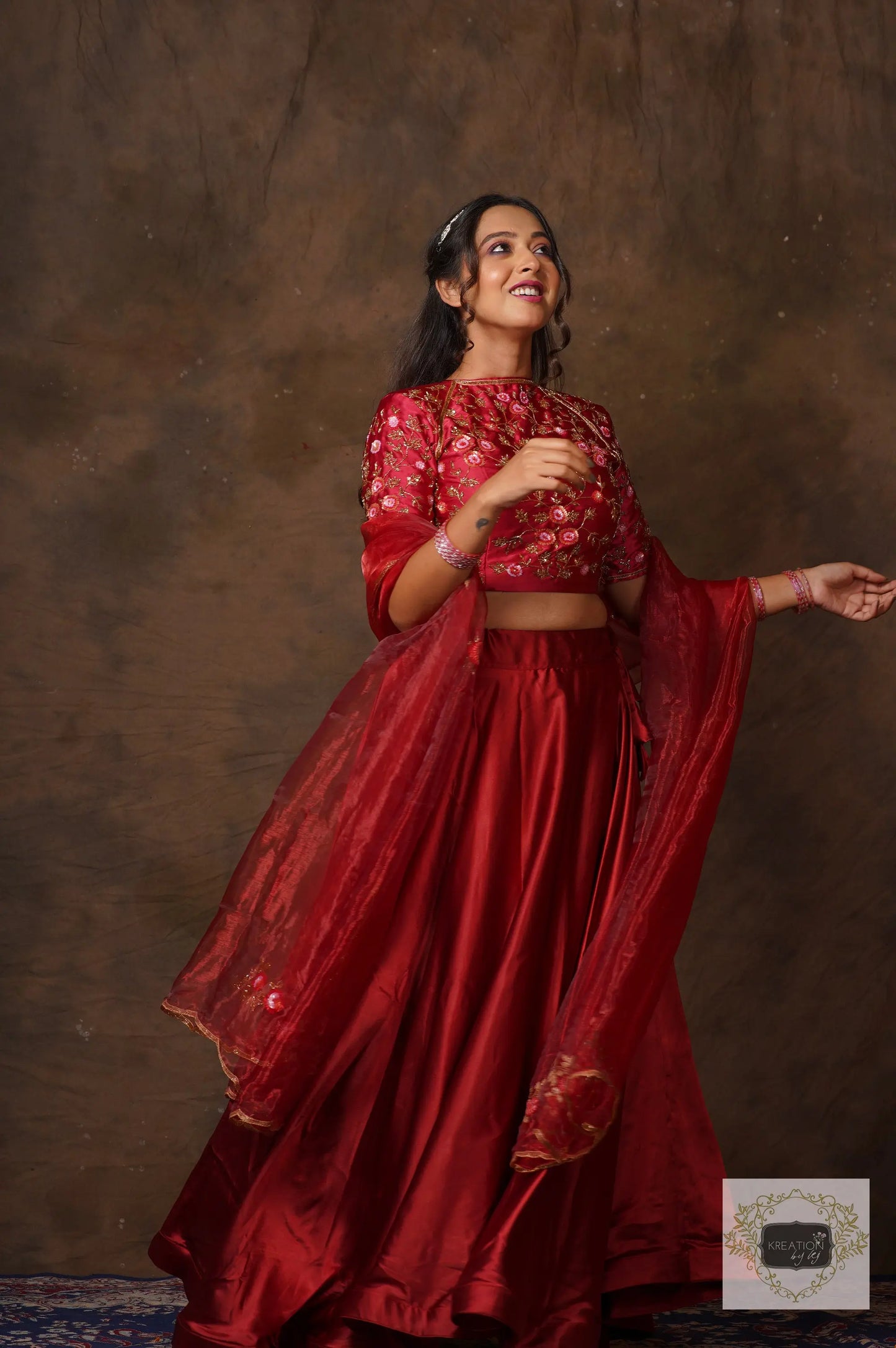 Maroon Sisters Before Mister Lehenga Set kreationbykj