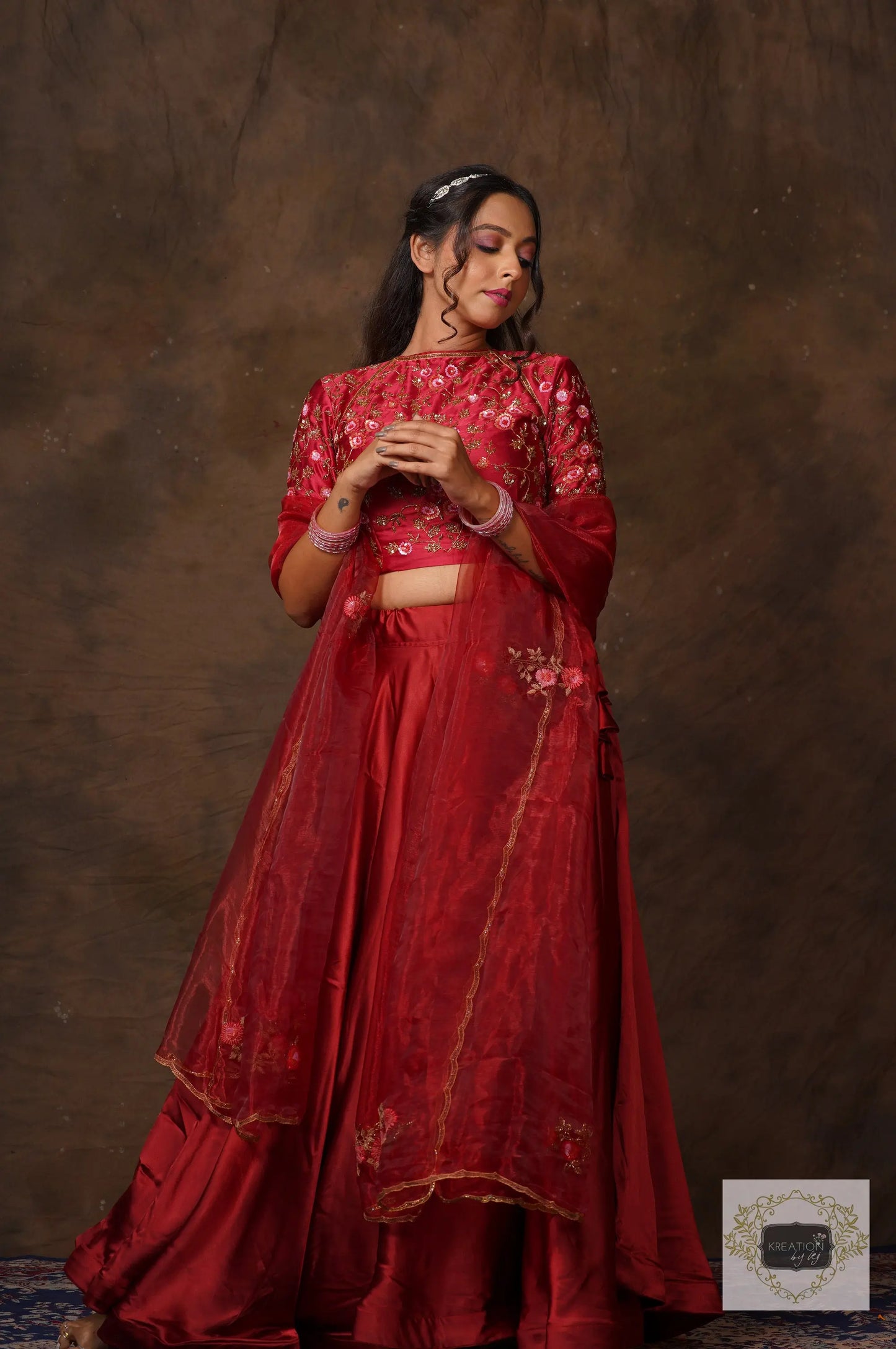 Maroon Sisters Before Mister Lehenga Set kreationbykj