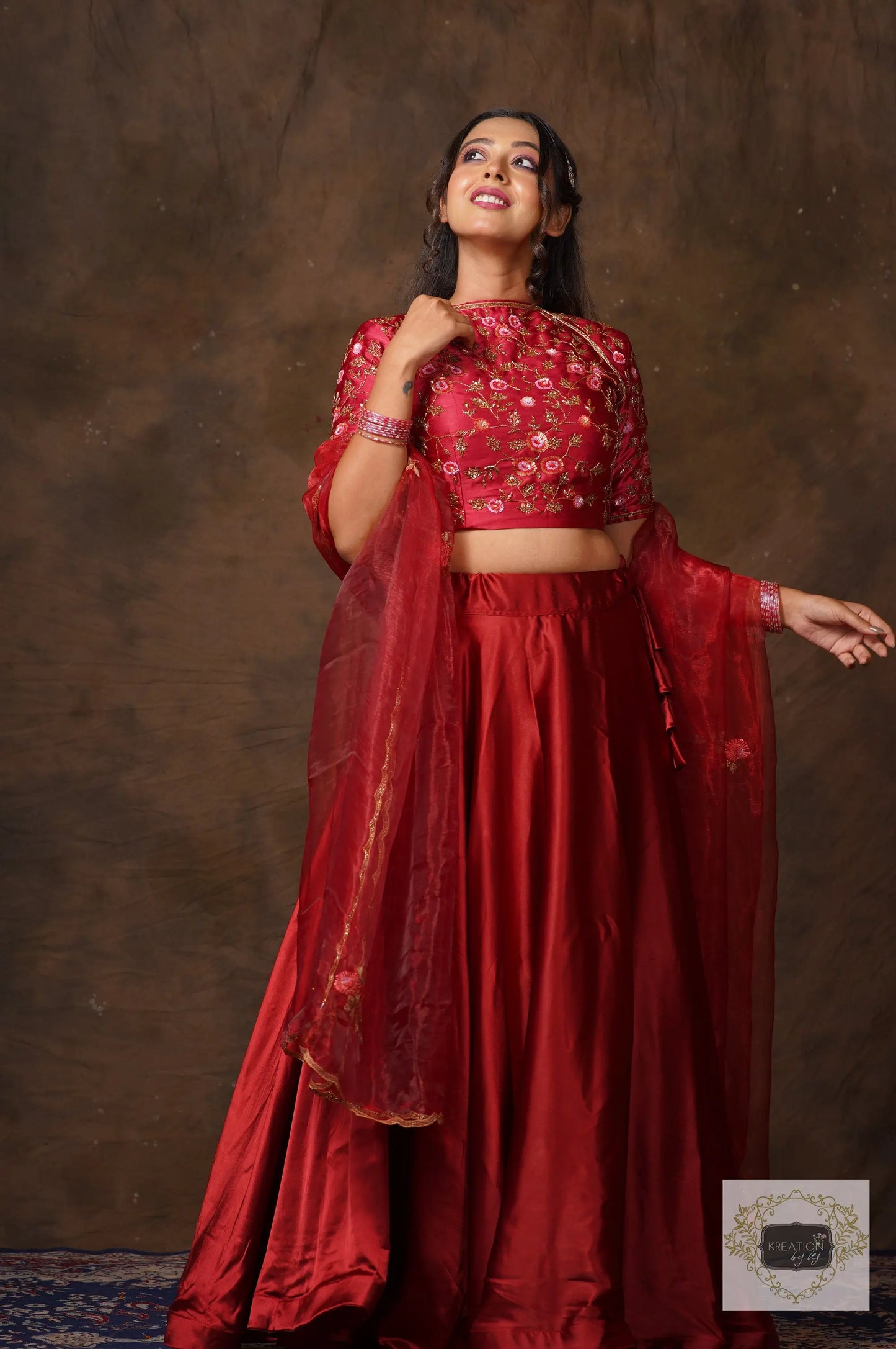Maroon Sisters Before Mister Lehenga Set kreationbykj