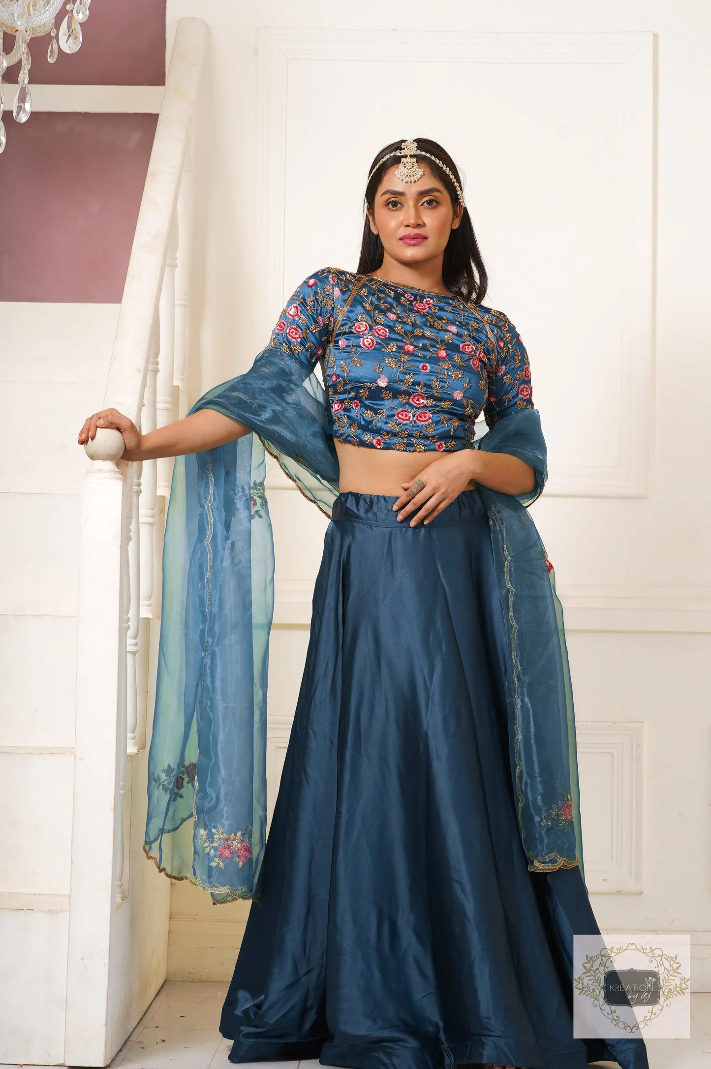 Cobalt Blue Sisters Before Mister Lehenga Set kreationbykj
