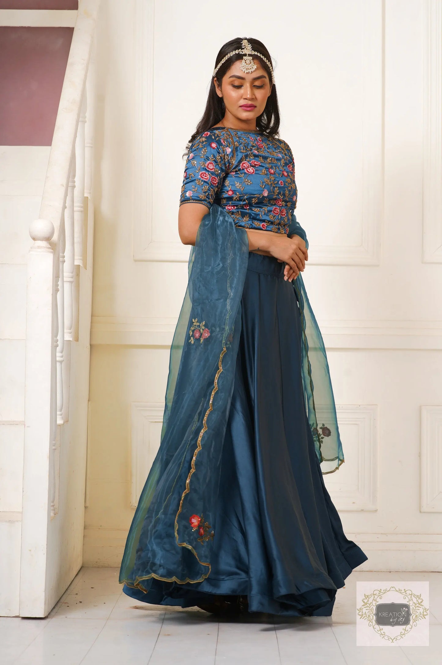Cobalt Blue Sisters Before Mister Lehenga Set kreationbykj