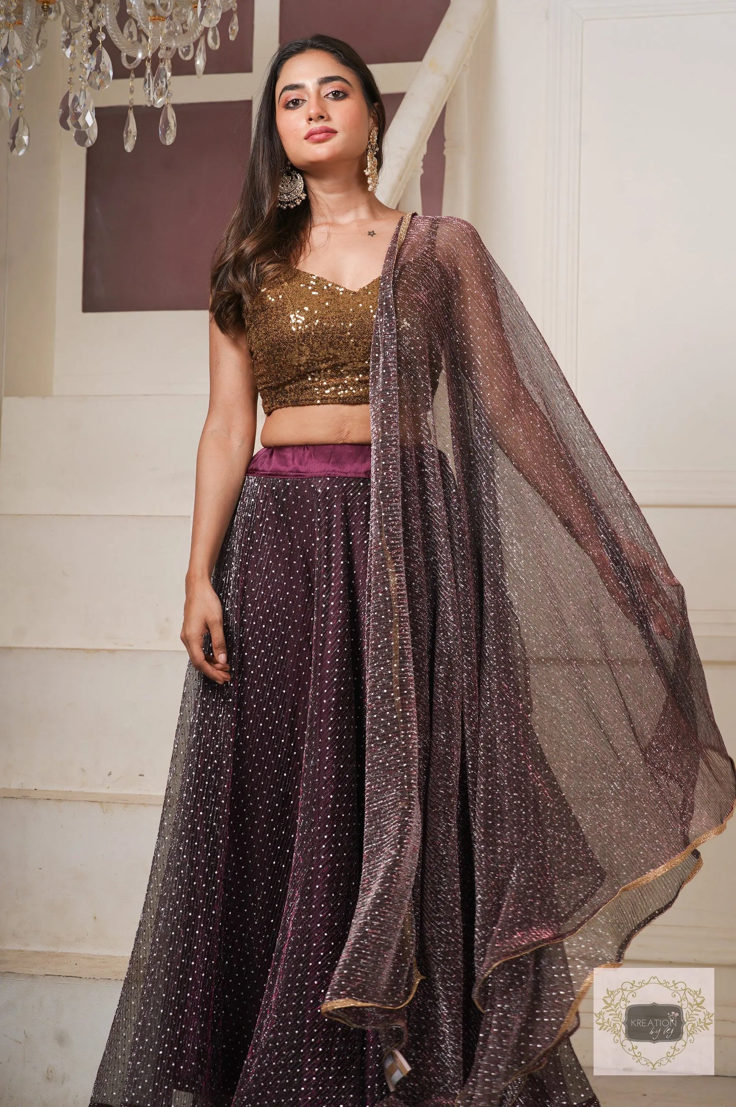 Cola Cocktail Flared Lehenga Set kreationbykj