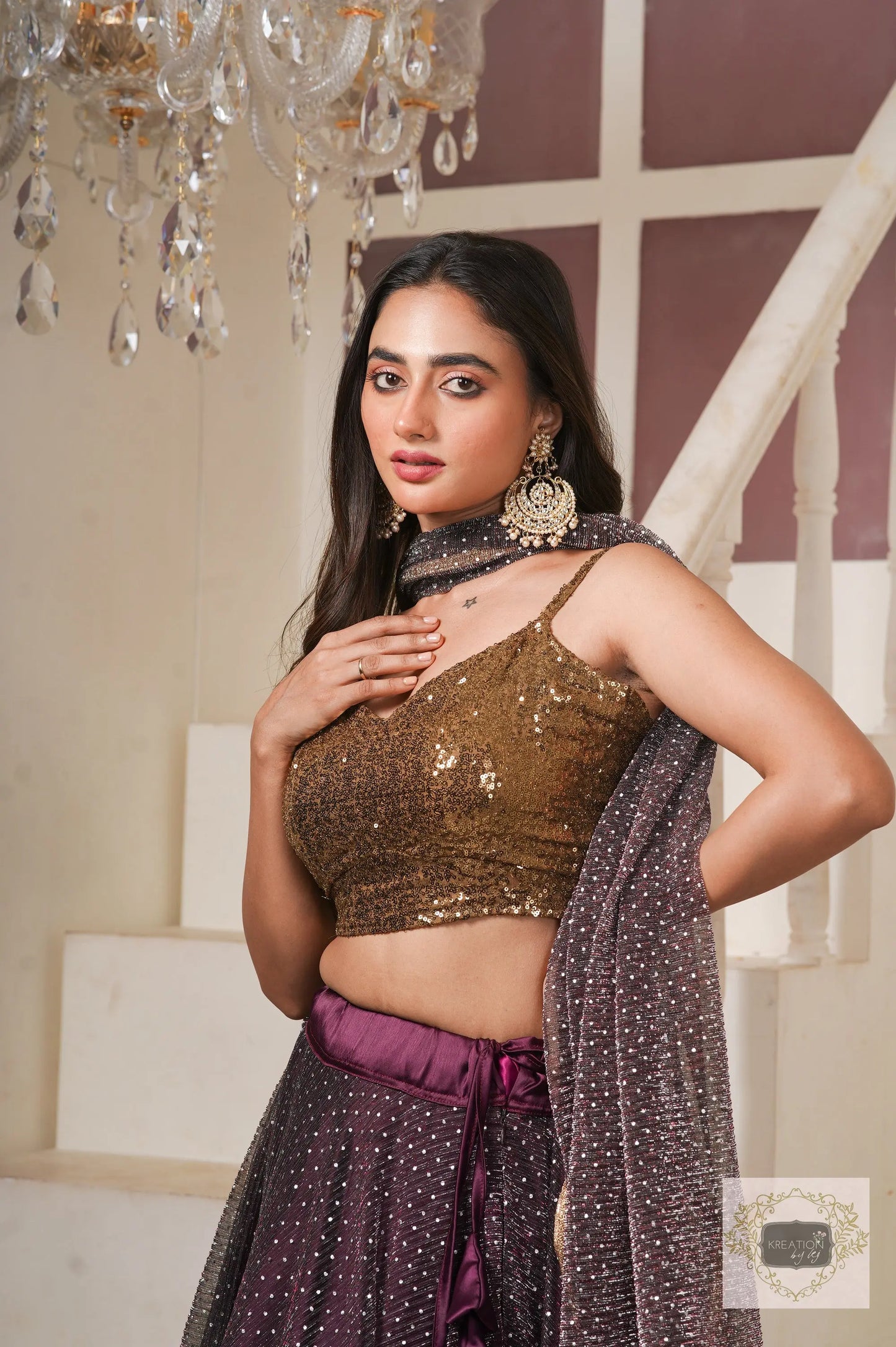 Cola Cocktail Flared Lehenga Set kreationbykj
