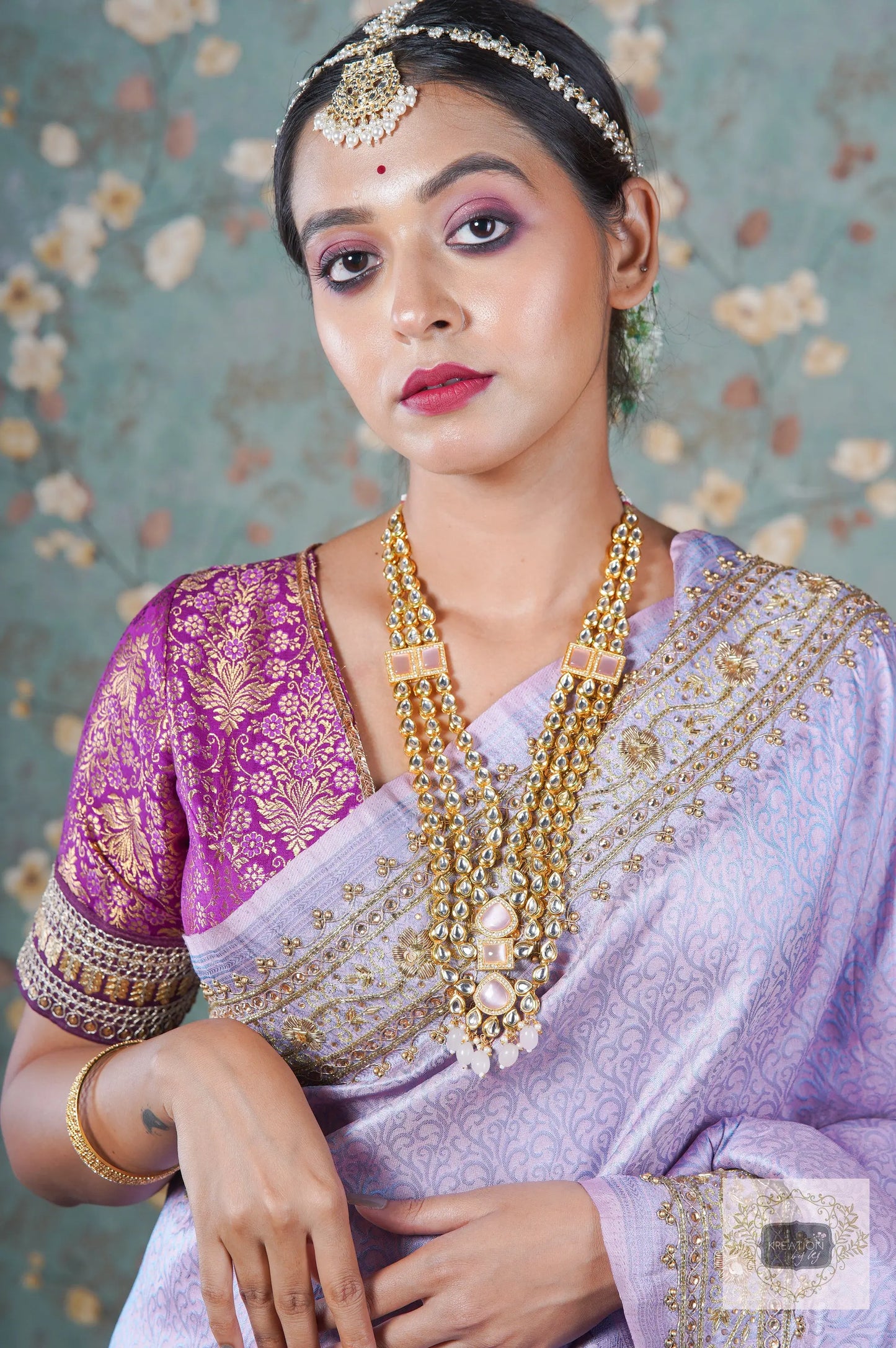 Lavender Banarasi Zarina Saree kreationbykj