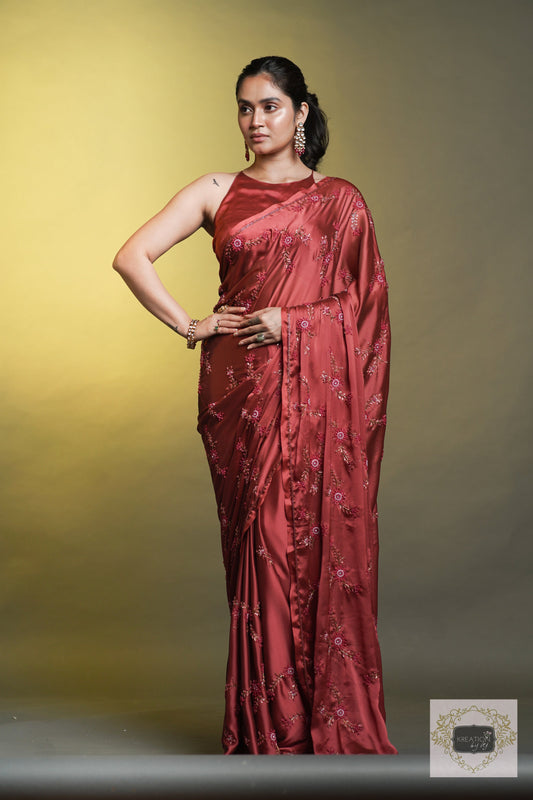 Tea Rose Flos Florum Cocktail Saree kreationbykj