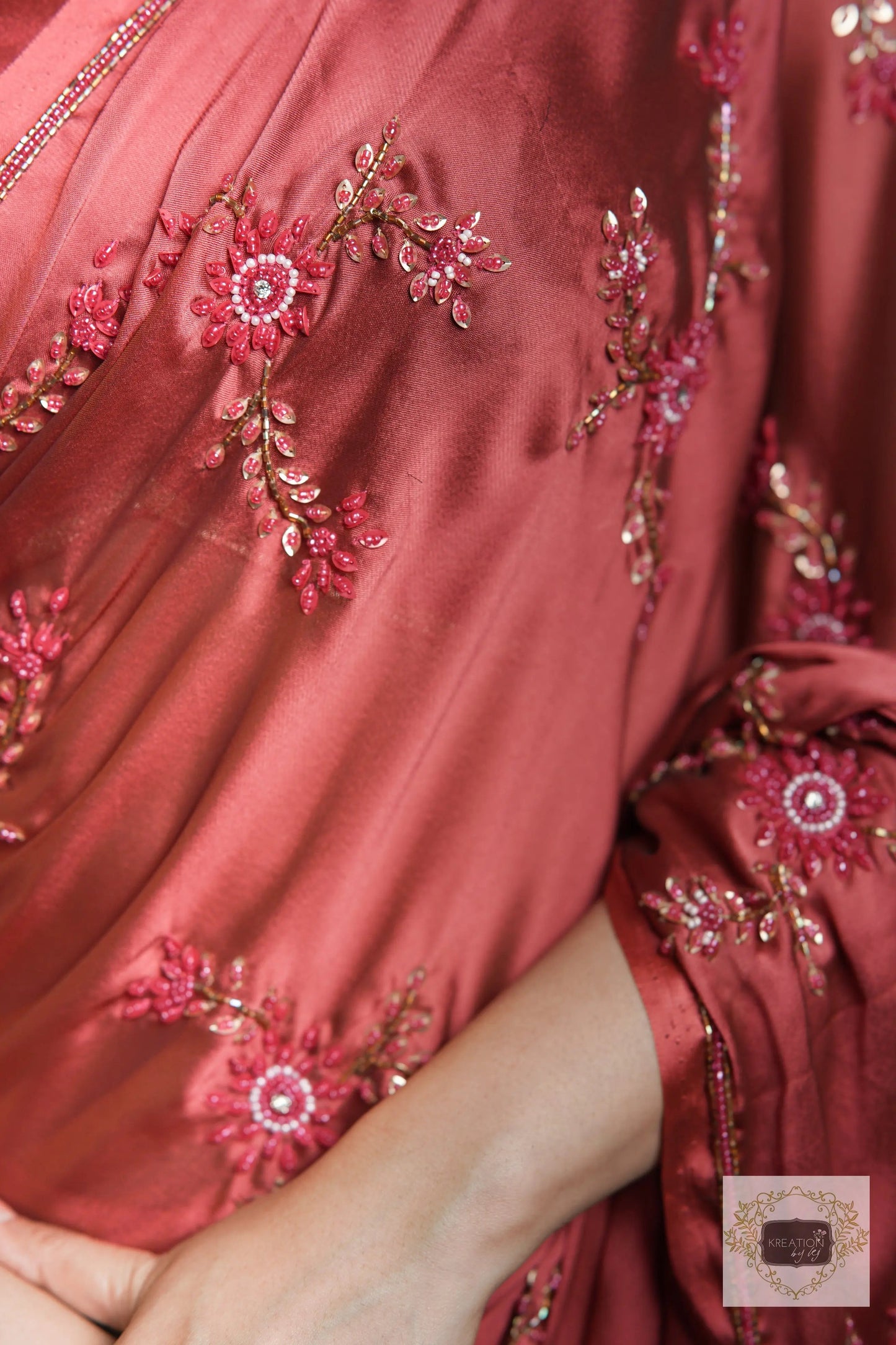 Tea Rose Flos Florum Cocktail Saree kreationbykj