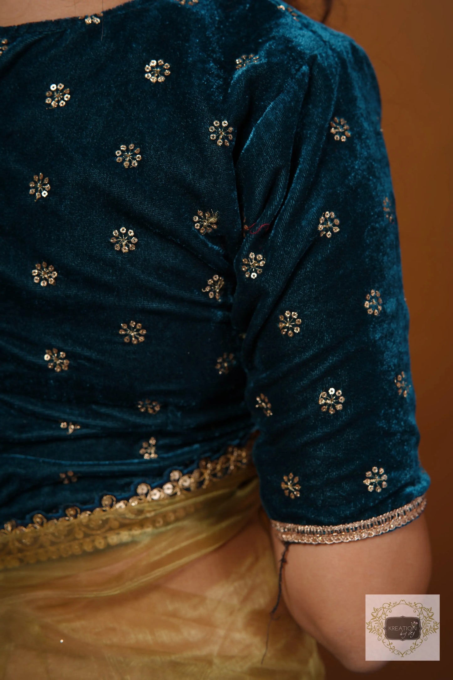 Teal Velvet Blouse kreationbykj