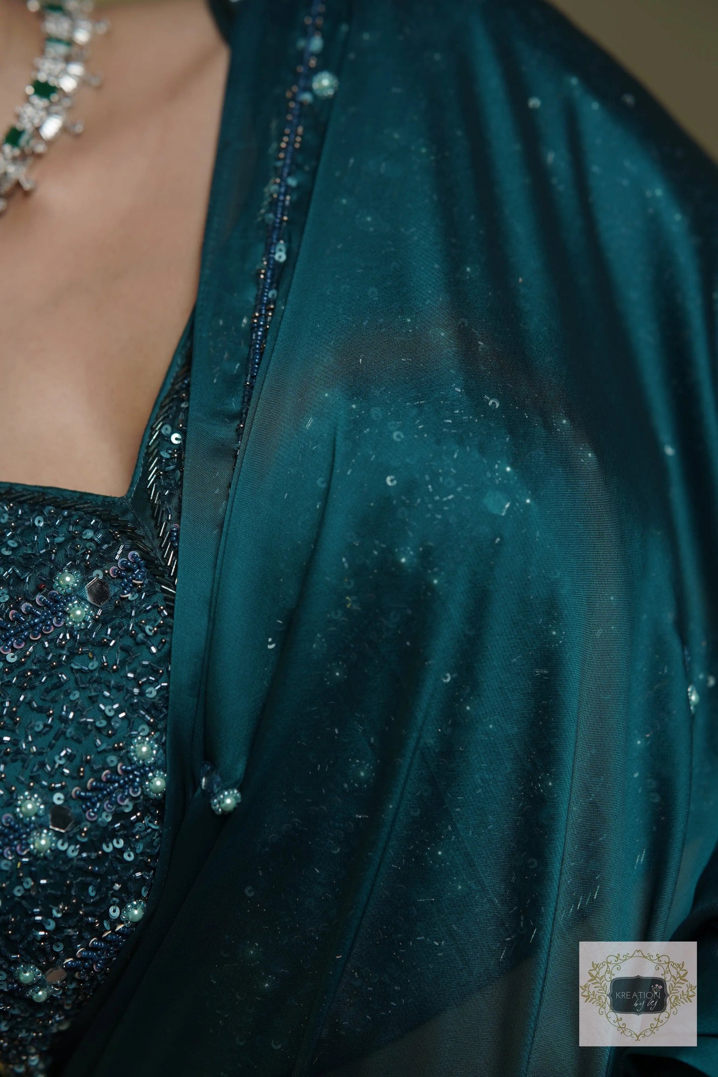 Azure Blue Cocktail Saree kreationbykj