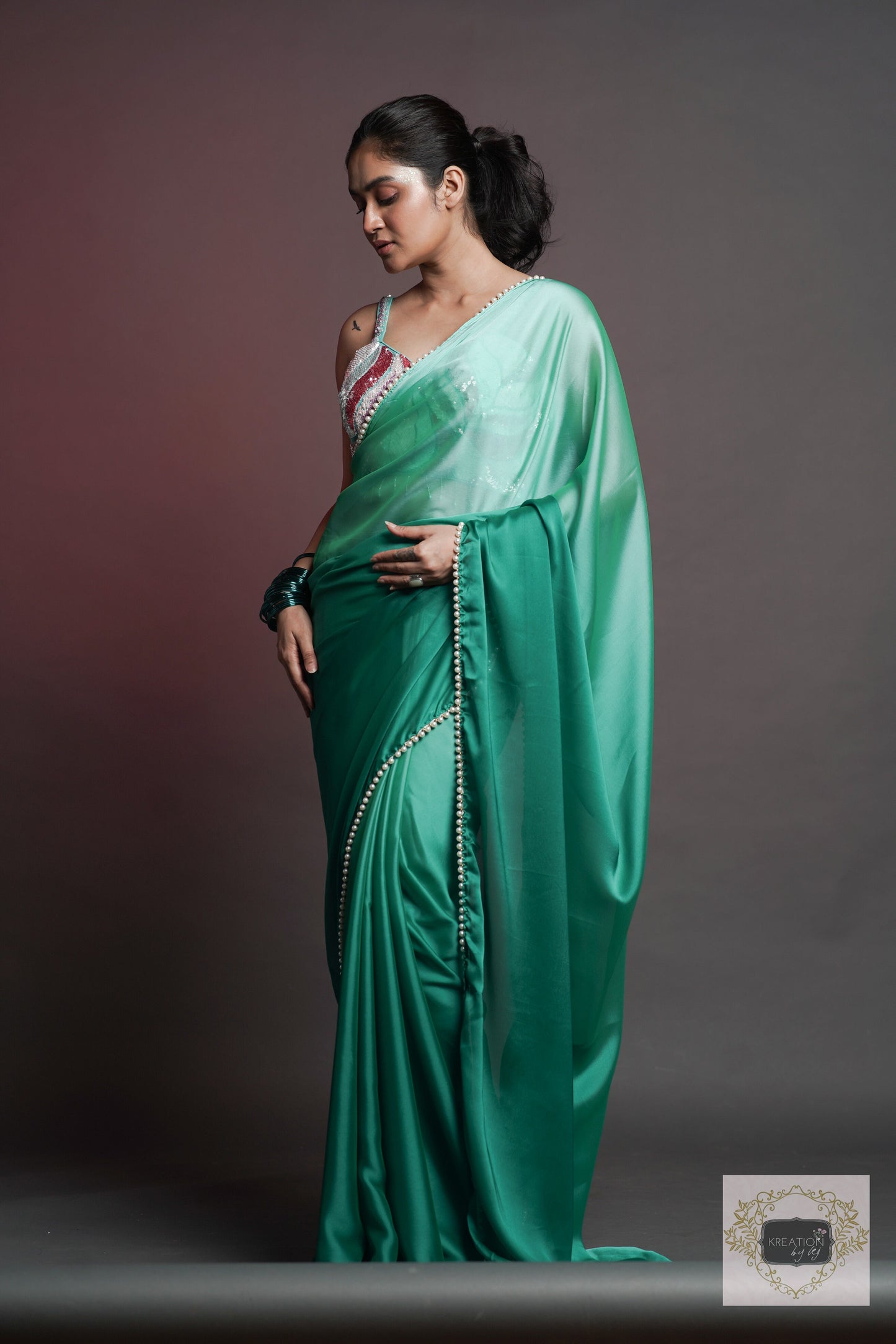 Seas The Day Cocktail Saree kreationbykj